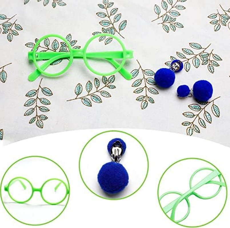 Encanto Mirabel Isabella Costume Glasses ，Earrings for Girls Cosplay Halloween Dress up Frame and Earrings for Girls Cosplay Halloween Party