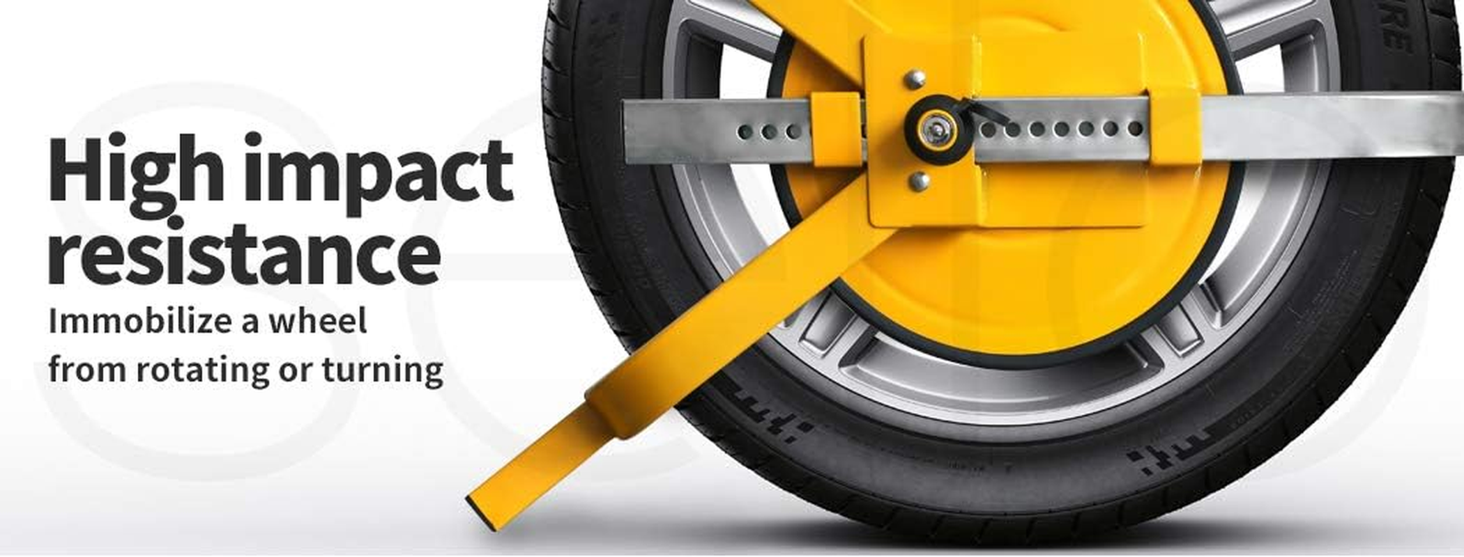 Traderight Wheel Defender Lock Clamp for Car Caravan Trailer,Anti-Theft Clamp Lock with Security Keys,Suits Heavy Duty 13''-15'' Wheels image number 4