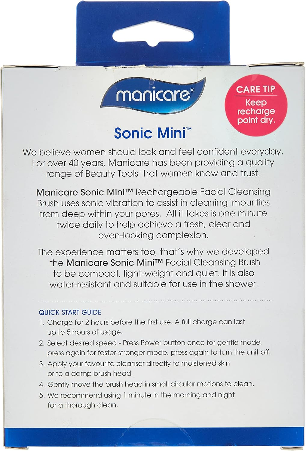 Manicare Sonic Rechargeable Mini Facial Cleanser Brush