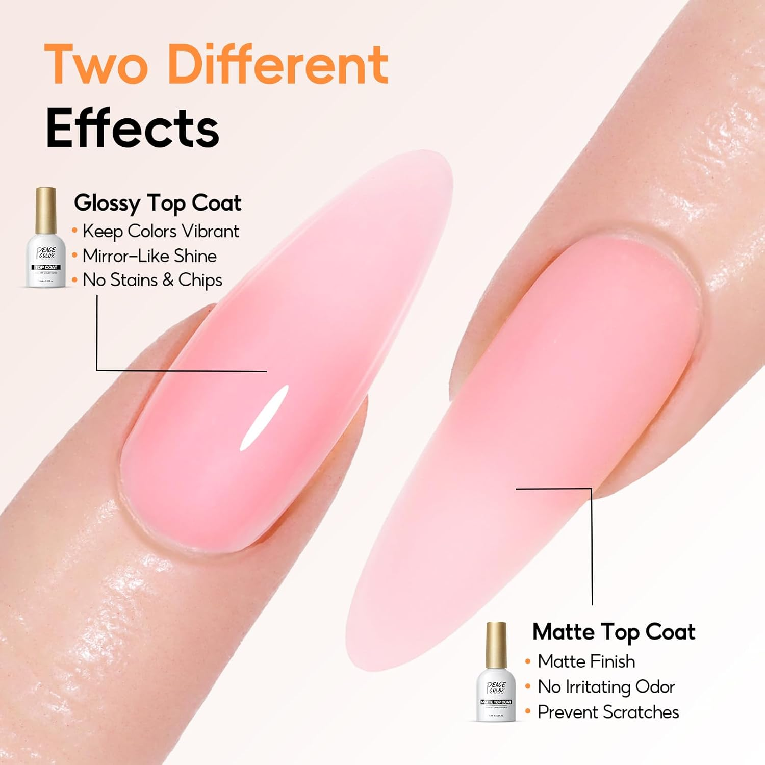 PEACECOLOR 24Pcs Poly Nail Gel Kit with U V Light 6 Colors Clear Pink Nude Poly Extension Gel with Glossy/Matte Top Coat Nail Rhinestones Starter Kit DIY Home Gifts for Women image number 2