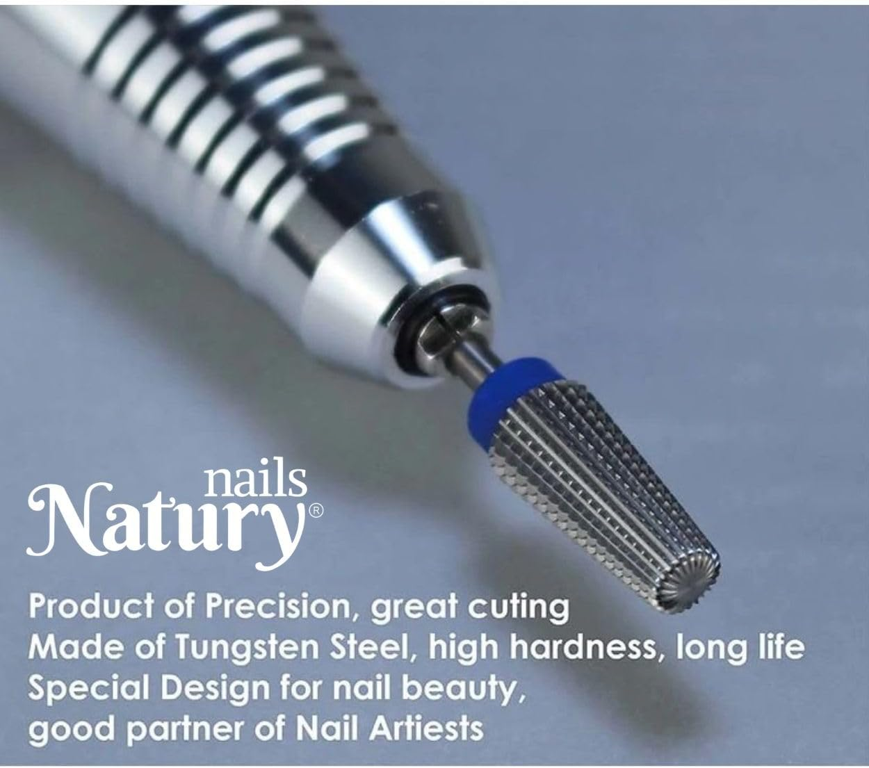 Natury Nails Tungsten Carbide Bit for Nail Lathe 5 in 1 Manicure Pedicure Enamel Acrylic Nails and Gel Nails Rotary Drill (Medium Grain) image number 1