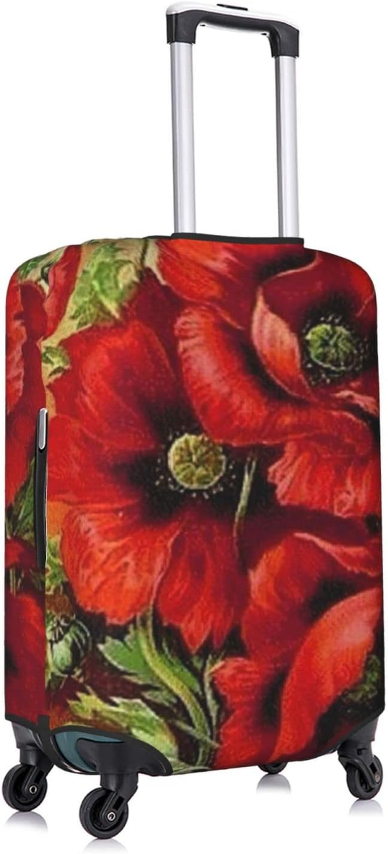 Beautiful Red Poppy Flower Luggage Cover Anti-Scratch Suitcase Protector Fits 18-32 Inch Luggage image number 6
