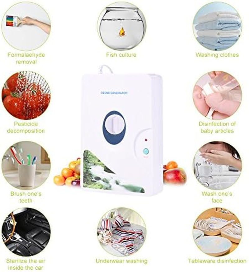 Ozone Generator Ozonator Air Purifier, 600 Mg/H Generator Wheel Timer Air Purifier Kitchen Room Oil Vegetables Meat for Water Fresh Air Clean 220 V image number 5