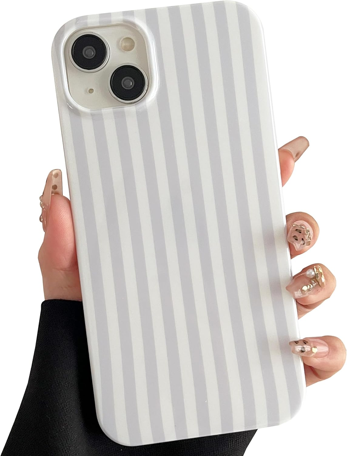 TQLGY for Iphone 13 Case Cute Striped Phone Case Soft TPU Slim Shockproof Protective Cover for Women Girls, Red and Pink