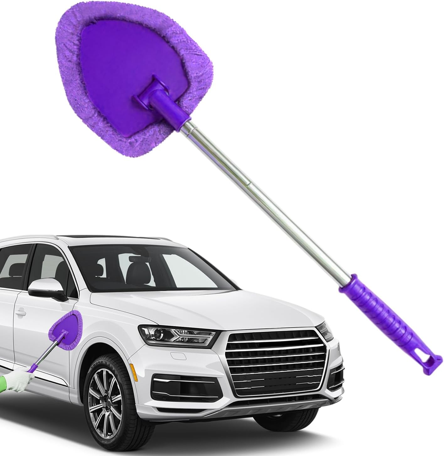 Windshield Cleaner inside - Soft Non Slip Compact Wiping Tool | Car Windshield Cleaner Tool - for Automotive Vehicle Trunk Home Indoor Garage Outdoor Father Friend
