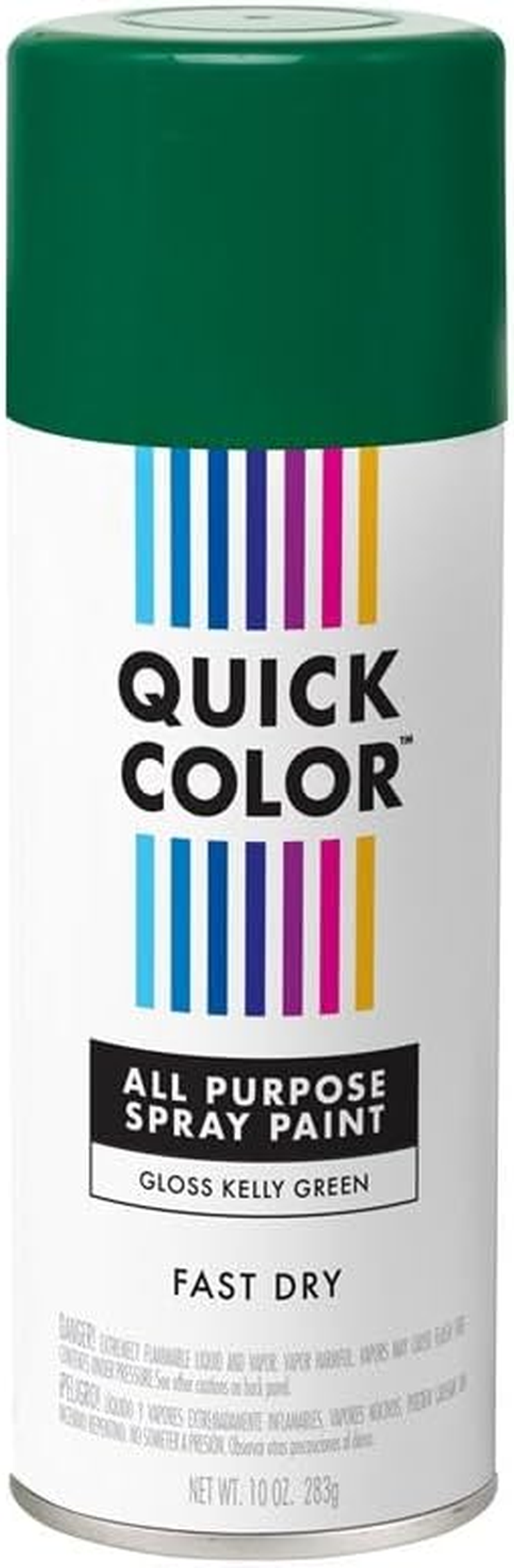 Quickcolor | All Purpose Spray Paint &ndash; Gloss Kelly Green | Fast-Drying Enamel for Indoor/Outdoor Use