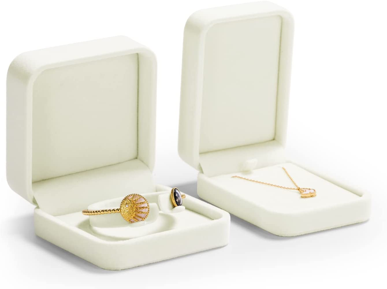 Oirlv Velvet Bracelet Gift Boxes Ring Box White Bangle Gift Box Long Chain Jewelry Boxes Bracelets Display Case for Engagement Wedding Birthday Mom Presents Mothering Sunday - Bracelet Box image number 2