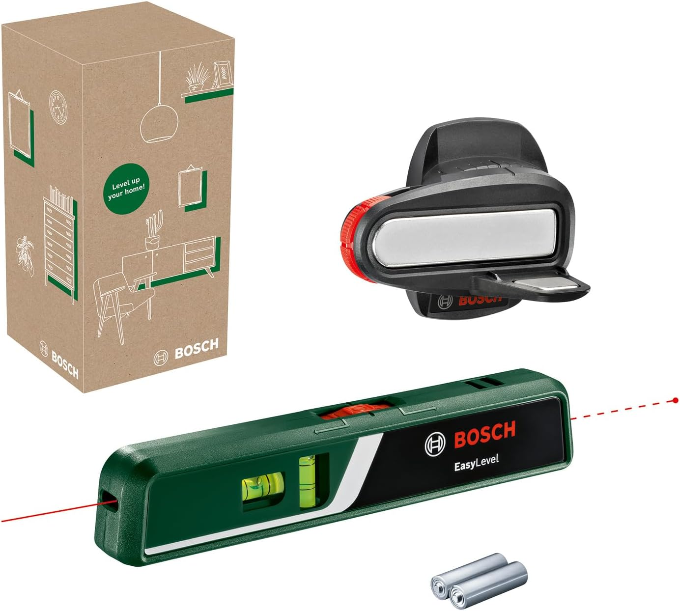 Bosch Easylevel Laser Spirit Level with Wall Mount (Laser Line for Flexible Alignment on Walls and Laser Point for Easy Height Transfer, in E-Commerce Box) image number 6