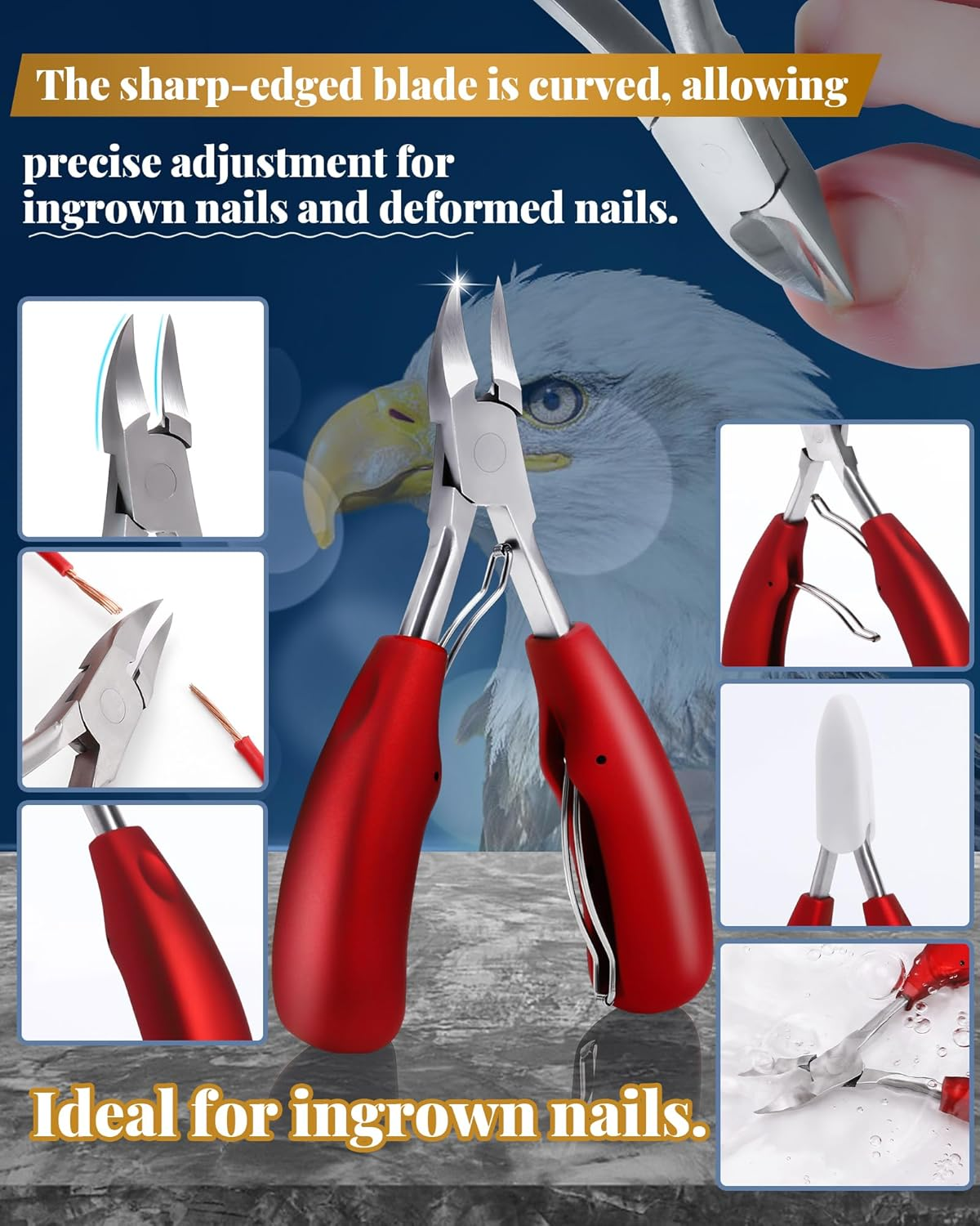 Tisojpod 5Pcs Toenail Clippers Set for Ingrown Toenail & Thick Toenails,Nail Clippers Set for Seniors Men Women,Ingrown Toenail Clippers,Professional Heavy Duty Toenail Clippers for Thick Toenails image number 1