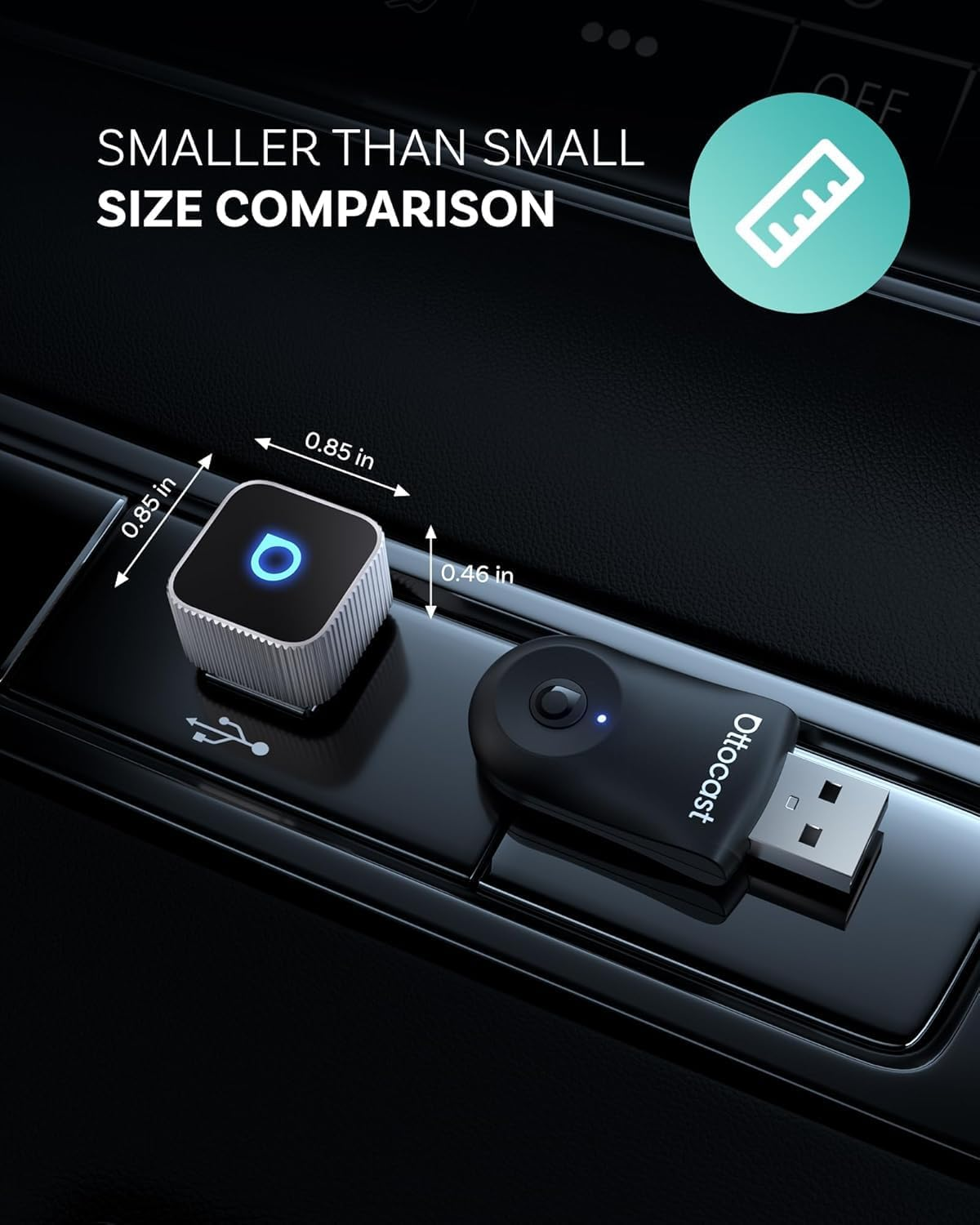 OTTOCAST Mini Slim Wireless Adapter for Carplay, 2-In-1 Auto Connection Device Compatible with Apple Iphone, Android Auto, USB Type-C, Low Latency image number 6