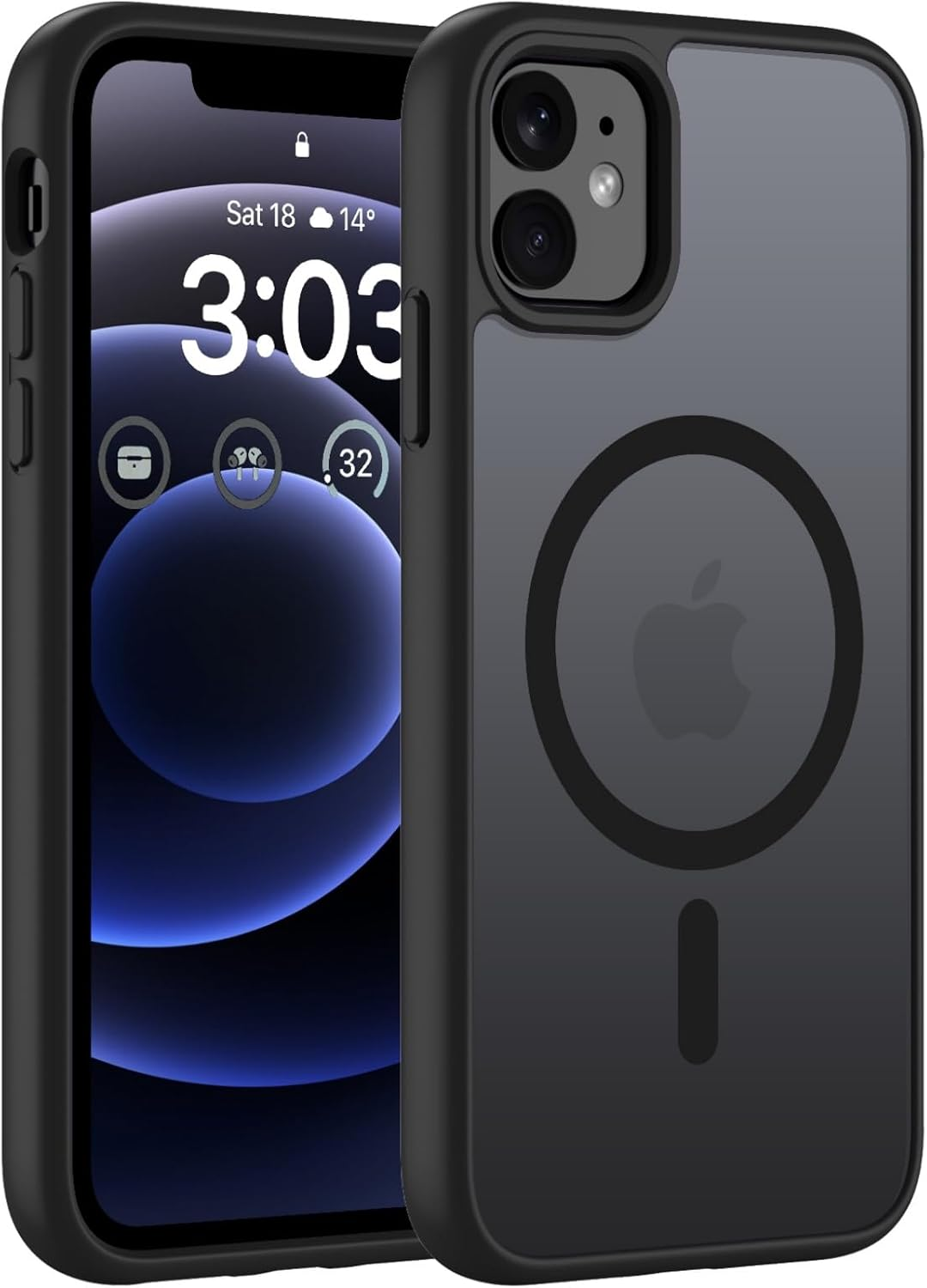 ORDA Magnetic Case for Iphone 13 Mini 5.4 Inch Compatible with Magsafe, Translucent Matte Back Camera Protection Shockproof Mobile Phone Case for Iphone 13 Mini Grey