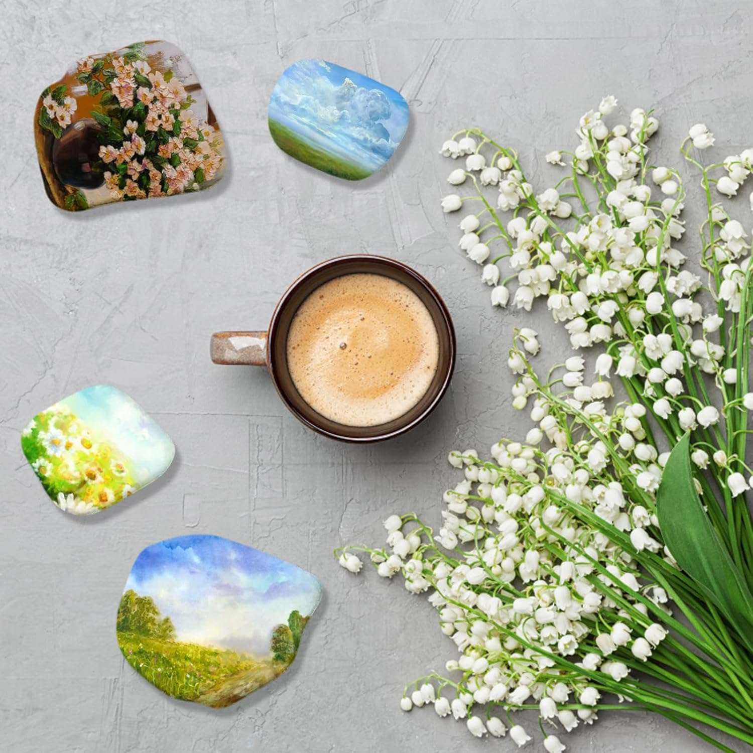 Stones for Painting, Pack of 10 Flat Pebbles in 3 Sizes, with 10 Different Brushes, Ideal for DIY Art Projects, Children'S Painting and Home Decoration image number 6