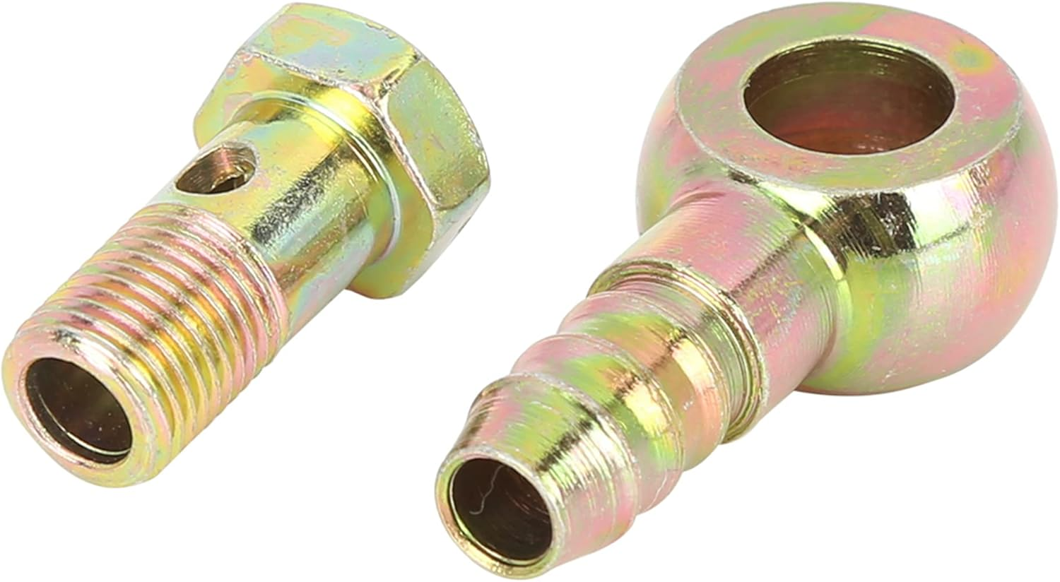 X AUTOHAUX 2 Sets 10Mm Banjo Hose Barb Bolt Fittings Banjo Bolt Washer Kit Metal for Motorcycle Car image number 1