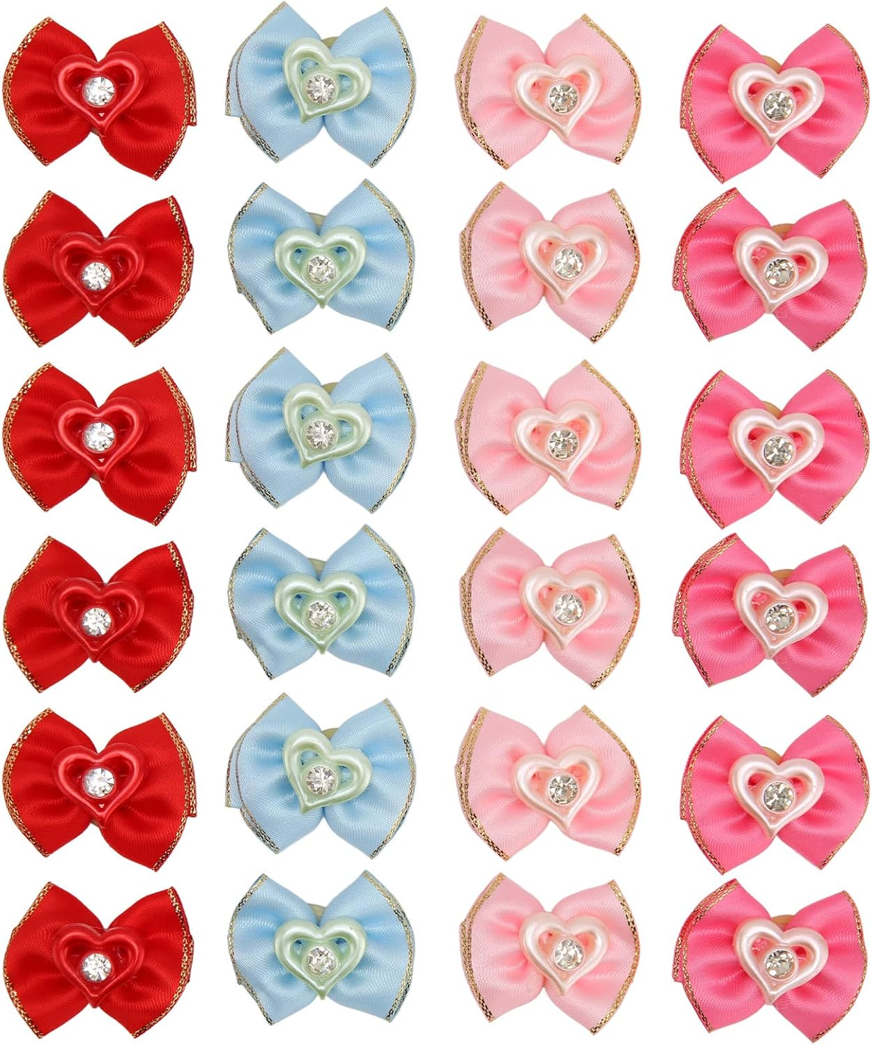 JOROBURO 24 Pcs Pet Hair Bows, Cute Colorful Dog Hair Bowknots with Rubber Bands, Craft Dog Hair Bows Pet Hair Accessories with Elastic Band for Puppy Dog Cat Rabbit image number 2