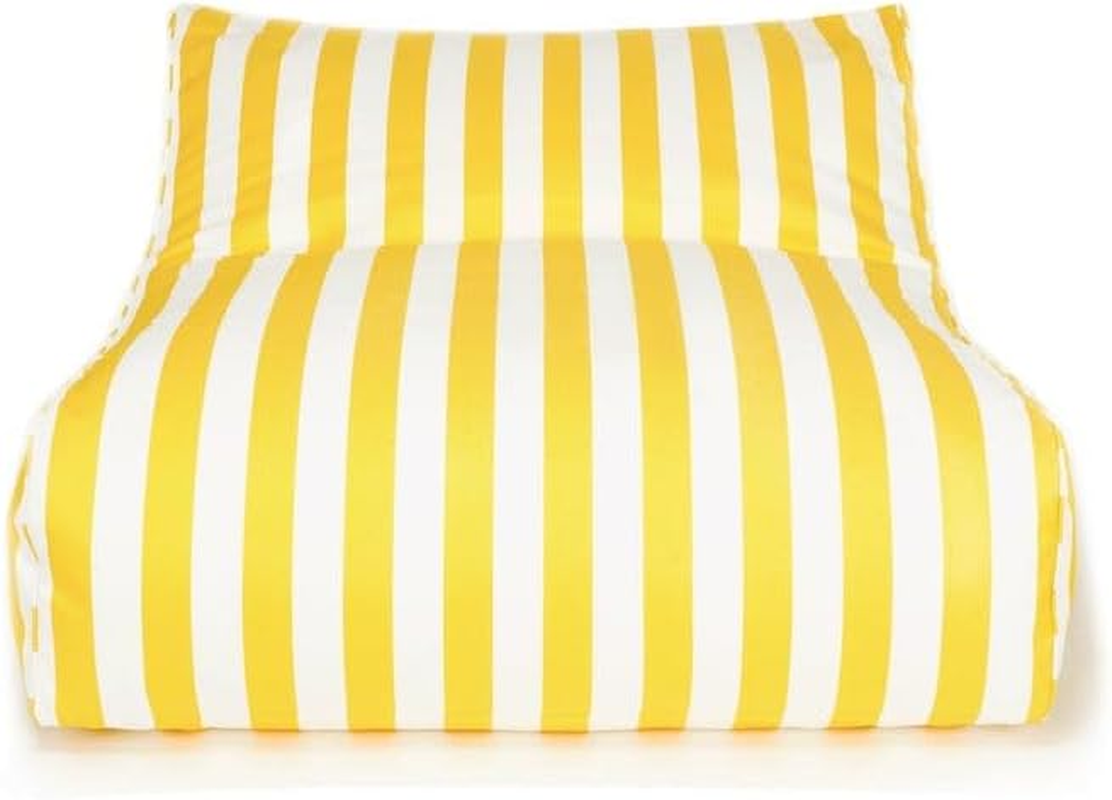 Billy Fresh Hang Out Outdoor Beanbag, 120 Cm Length X 110 Cm Width X 70 Cm Height, Yellow/White Stripe