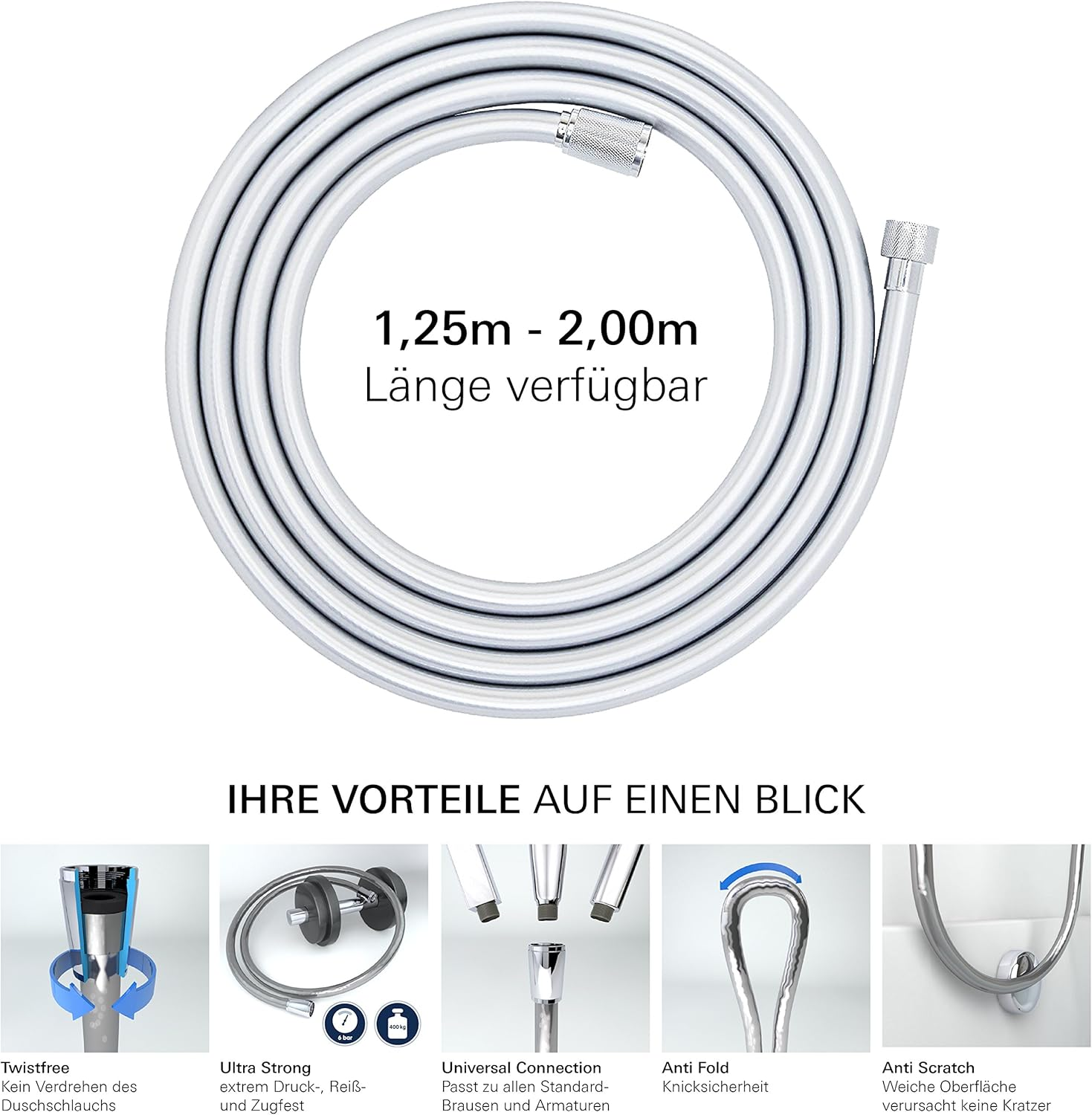 Grohe Silverflex 28362DC0 Shower Hose 1250 Mm
