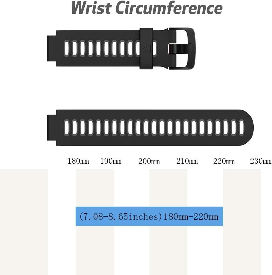 ANCOOL Band Compatible with Garmin Forerunner 735XT/230/220/235/620/ 630,Soft Silicone Replacement Sport Strap Wristband for Garmin Smartwatch-Black image number 1