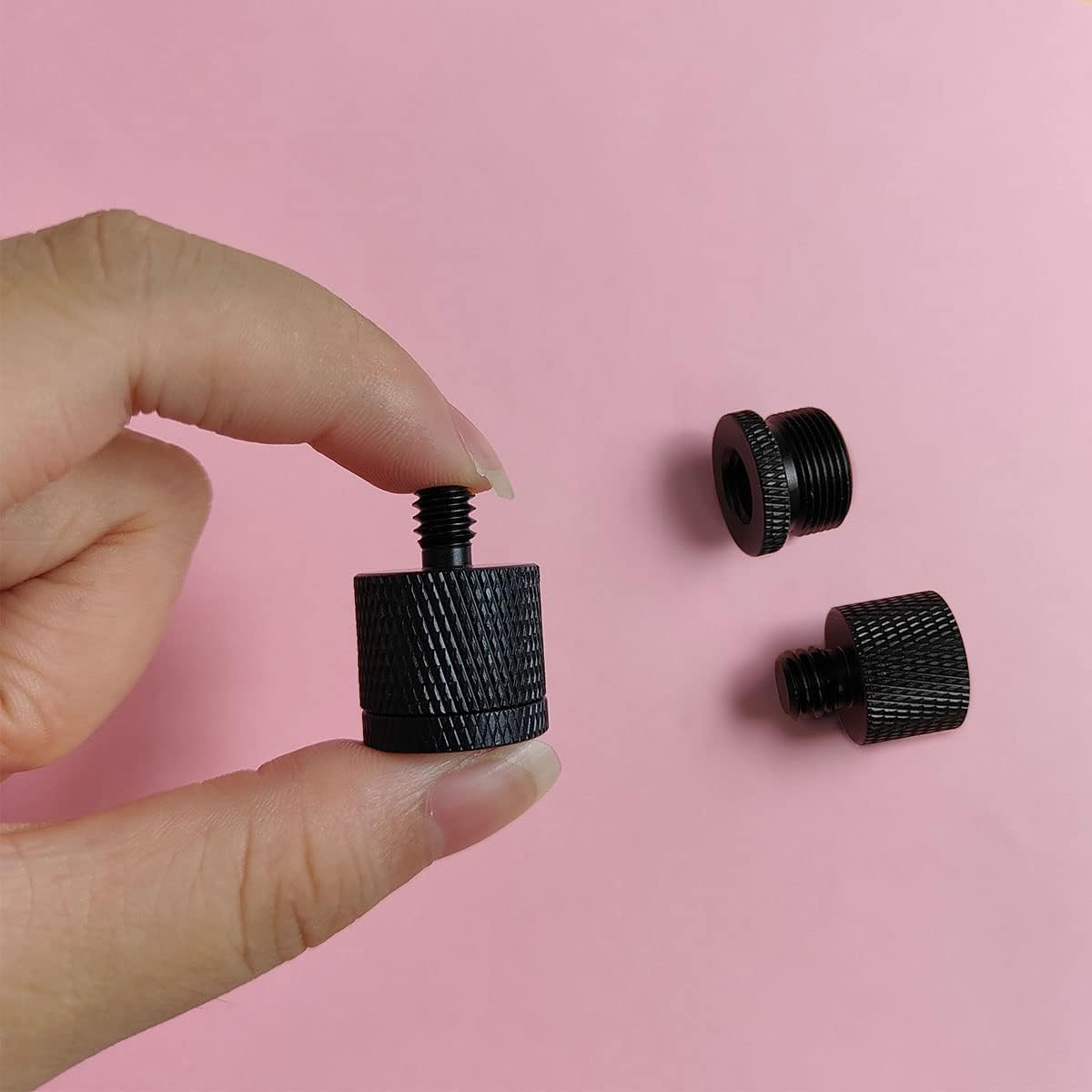 4 Pieces Mic Screw Adapter, 5/8 Female to 3/8 Male and 3/8 Female to 5/8 Male, 5/8 Female to 1/4 Male and 1/4 Female to 5/8 Male, Mic Thread Adapter, Microphone Adapter image number 6