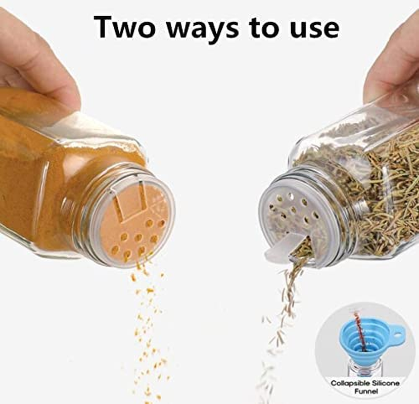 36Pcs Glass Spice Jars Bottles with Bamboo Lid, Square Seasoning Containers Spices Organizer Small Items Storage Organization for Spice Rack, Cabinet, Drawer, with Shaker Lids, 120Ml image number 1