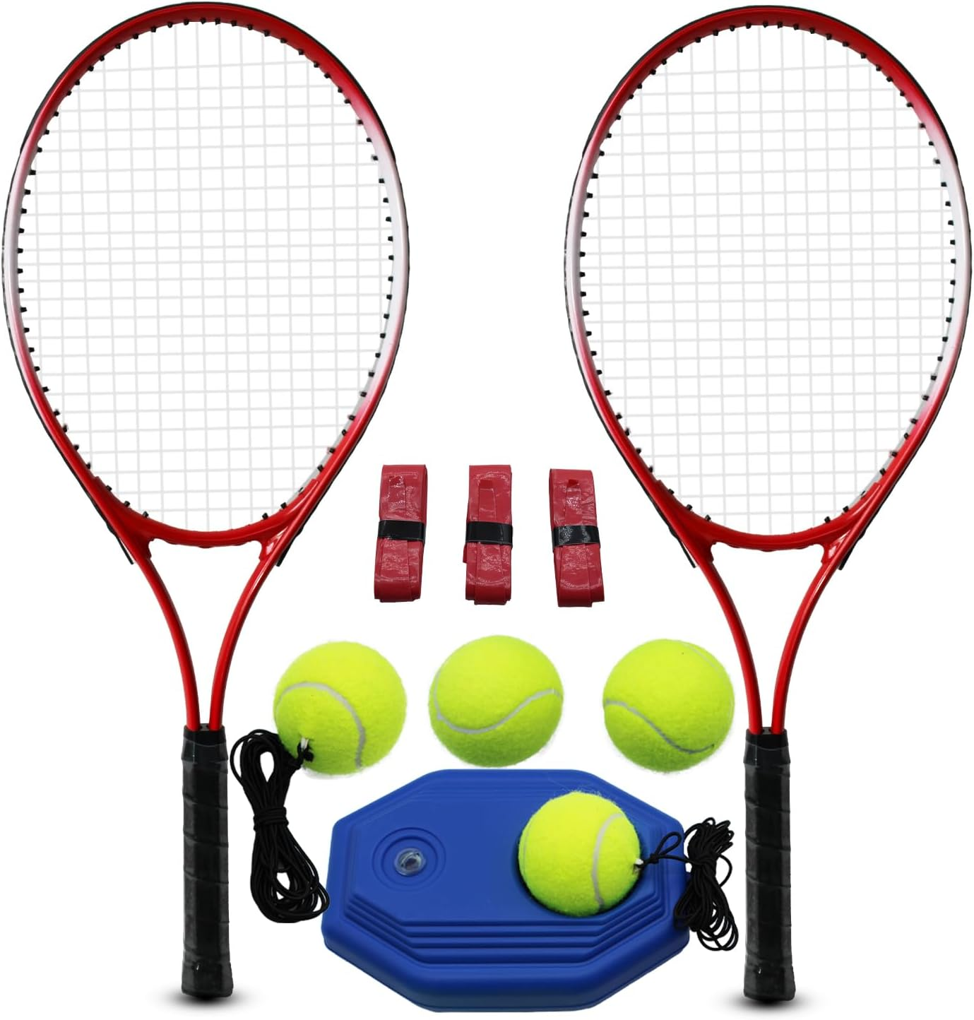 Magicorange Tennis Rackets for Adults 2 Players Recreational Tennis Racquet Set for Beginners and Professional with 4 Tennis Balls, 3 Overgrips, 1 Tennis Bag