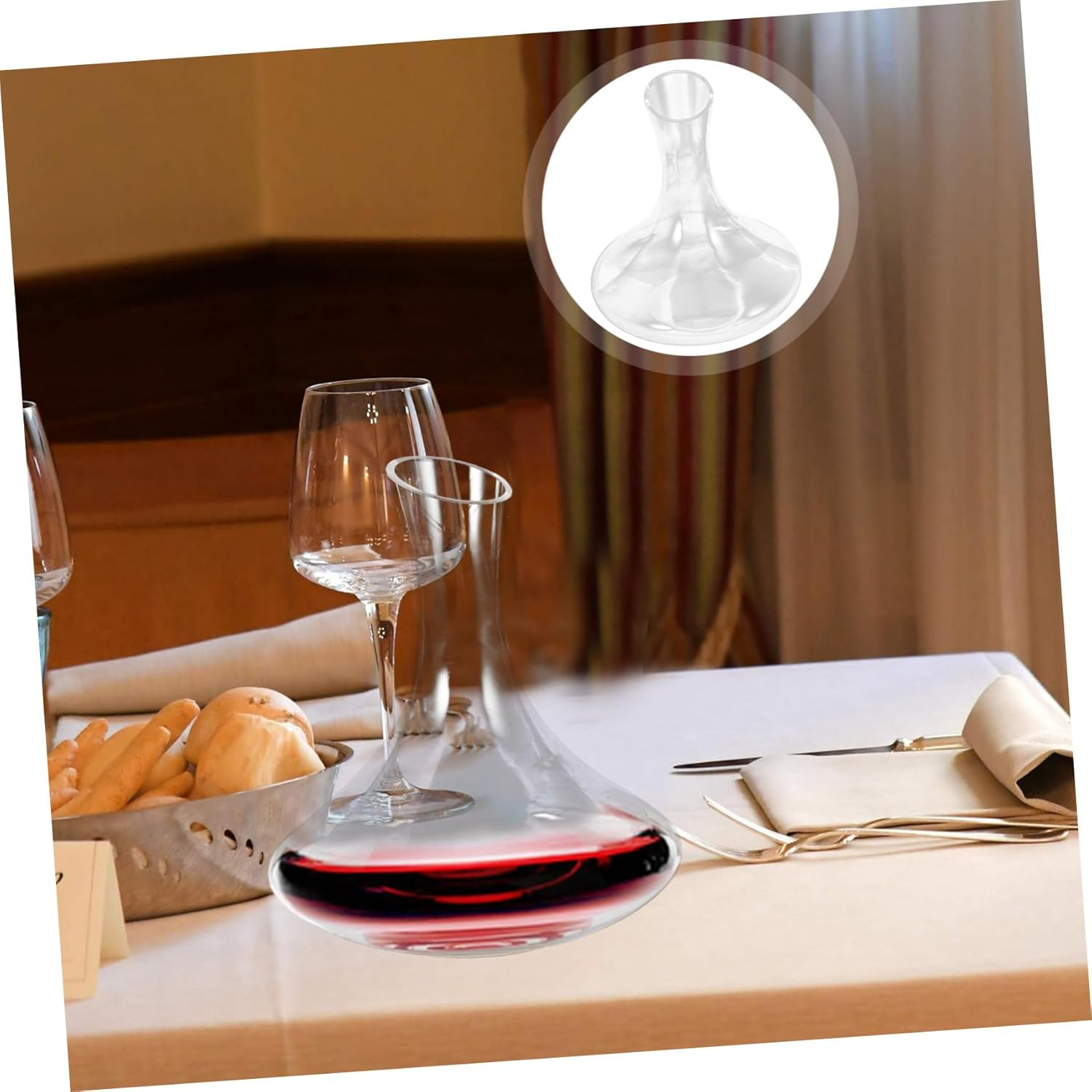 Mobestech 1Pc Lead Glass Wine Decanter Elegant Transparent Design for Quick Aeration Household Beverage Container Stylish Barware Addition image number 3