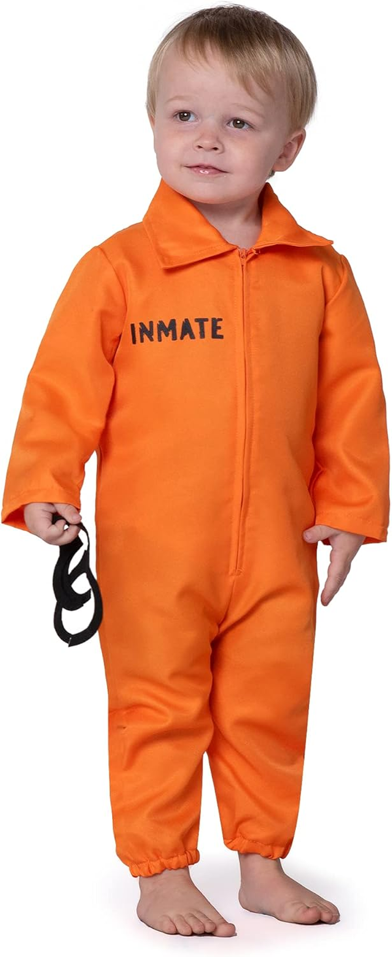 Spooktacular Creations Halloween Baby Jailbird Costume, Orange Prisoner Costume for Infants Toddler Halloween Dressup Party image number 5