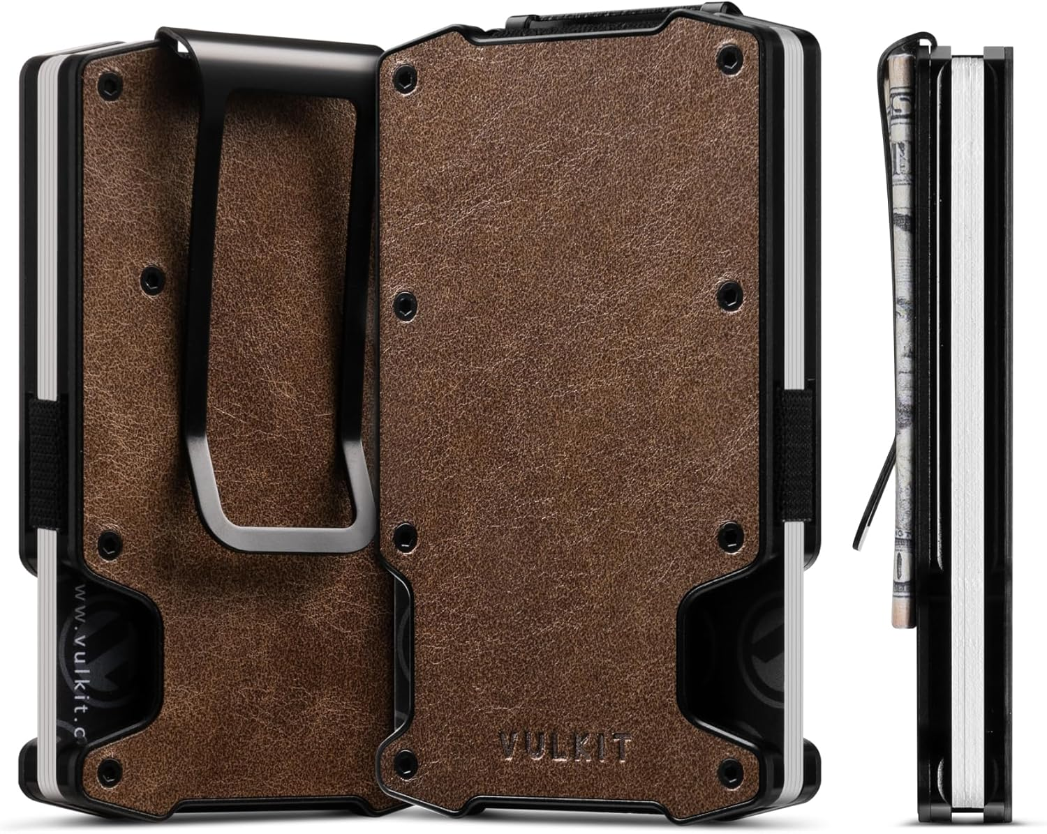 VULKIT Minimalist Slim Wallet for Mens with Money Clip- RFID Blocking Metal Wallet