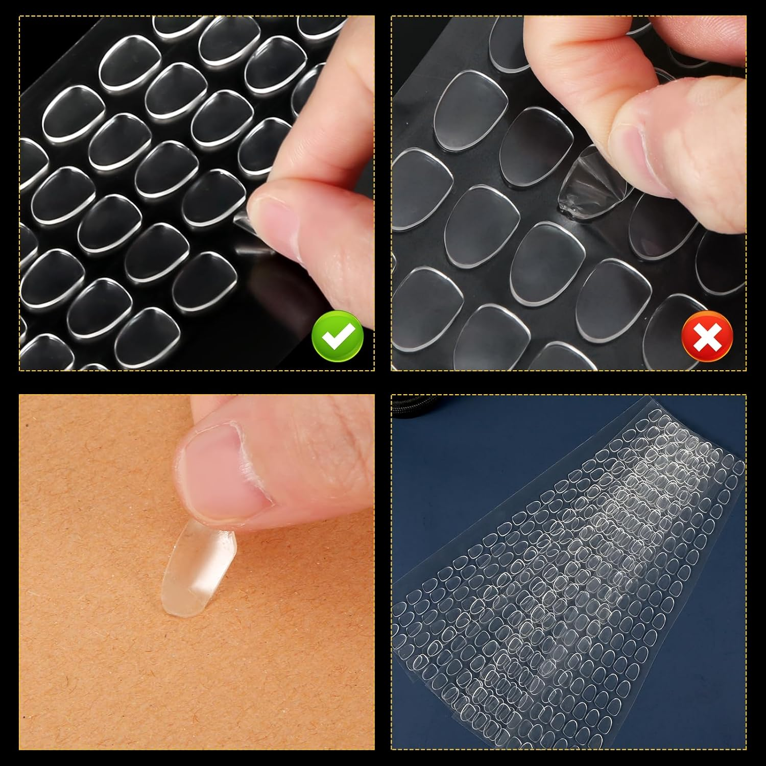 500Pcs Clear Mounting Putty, Removable Gel Glue Putty Museum Adhesive Tacky Putty Double Sided Sticky Dots Small Nano Putty No Trace Sticky Putty for Wall Hanging Poster Pictures Crafts (0.47X0.31") image number 3