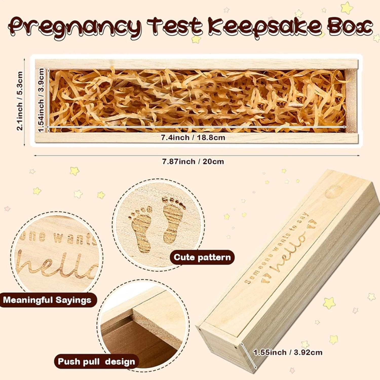 Pregnancy Test Keepsake Storage Box &ndash; Stylish Baby Announcement Holder for Parents, Husband | Baby Souvenir Collection Box image number 5