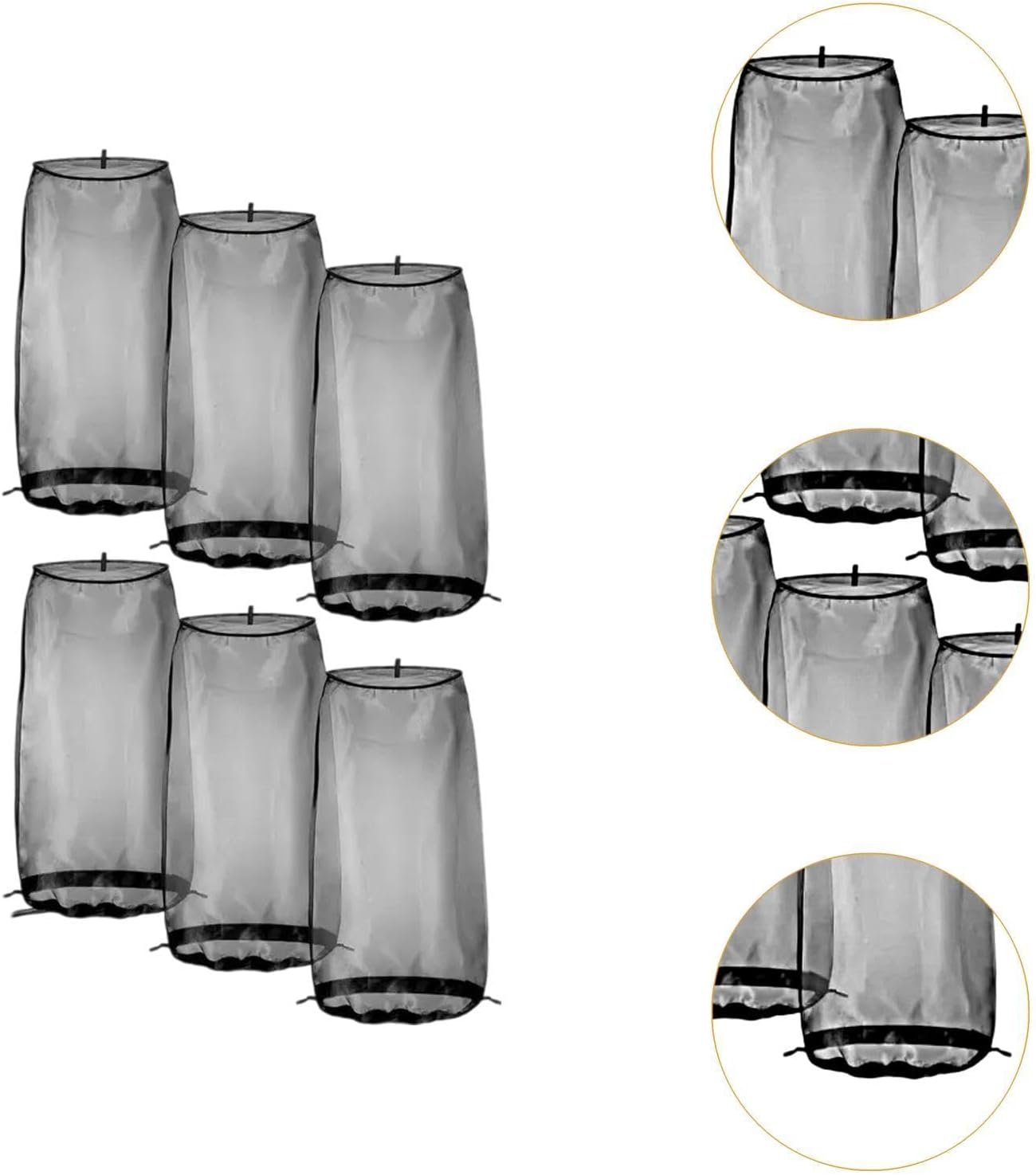 "Abbraccia" 6X Wig Storage Bag Packaging Bag Wig Cover with Drawstring for Transportation, Traveling Salon, Black - Black image number 4