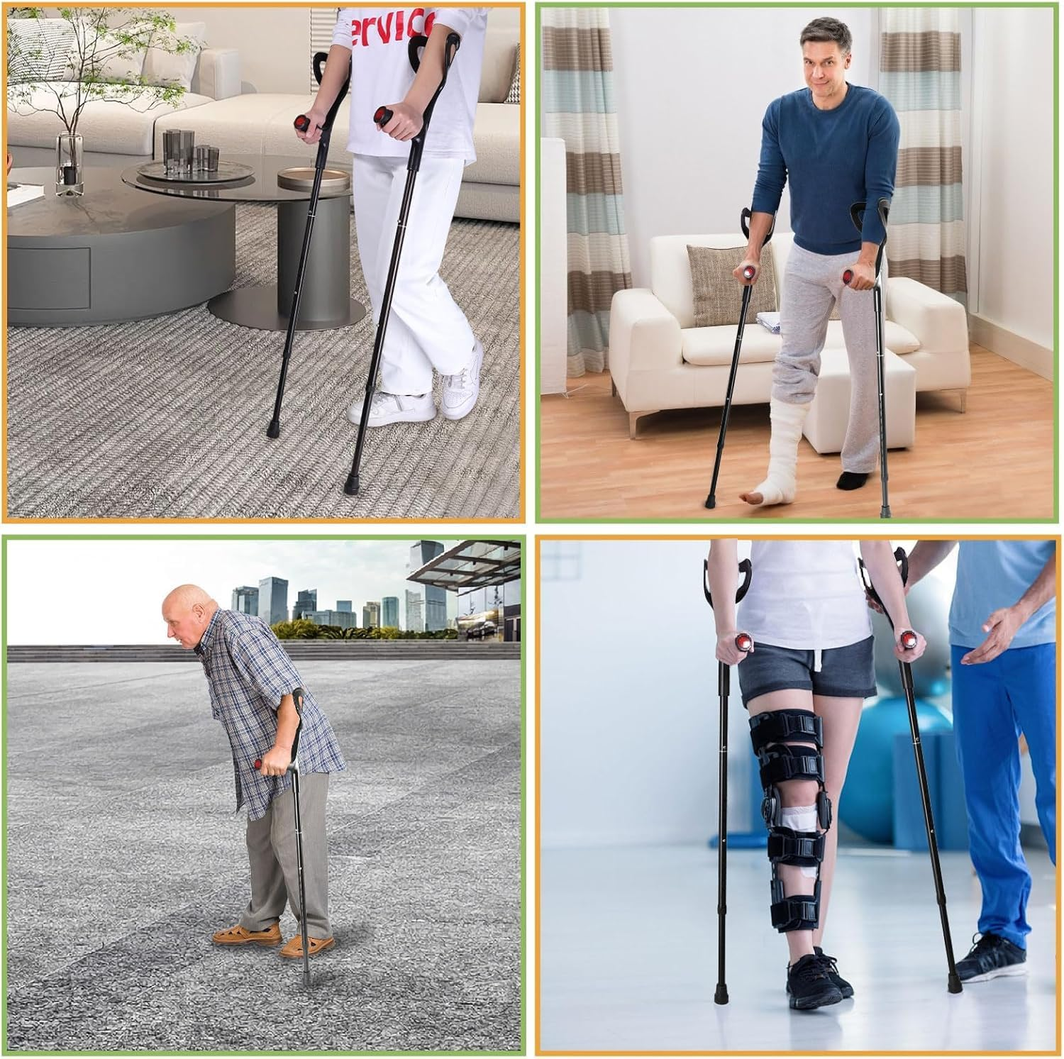 Forearm Crutches for Adults(1 Pair), Adjustable Arm Crutches, Aluminum Crutches for Walking, Folding Forearm Crutches, Non-Slip Crutches for Adults, Lightweight, Detachable, Portable, for Leg Support image number 5