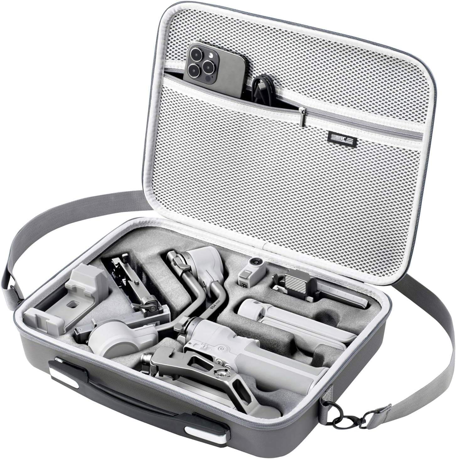 Portable PU Waterproof Carrying Case with Shoulder Strap for DJI Ronin RS 4 Mini Gimbal Stabilizer & Accessories - Ideal Travel Companion for RS 4 Mini image number 3