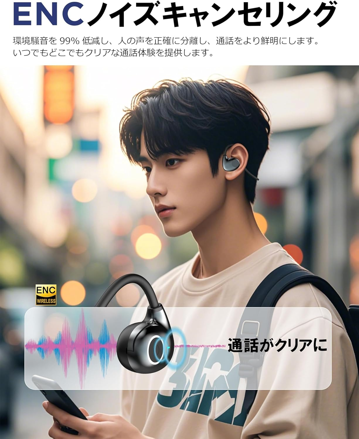 (Ultra Lightweight 0.5 Oz (13 G) Open-Ear Earbuds) Earaku Air Conduction Earphones, Non-Clogging Earphones, Bluetooth Earphones, Bluetooth 5.3, AAC ENC Call Noise-Canceling, Over-The-Ear Wireless image number 3