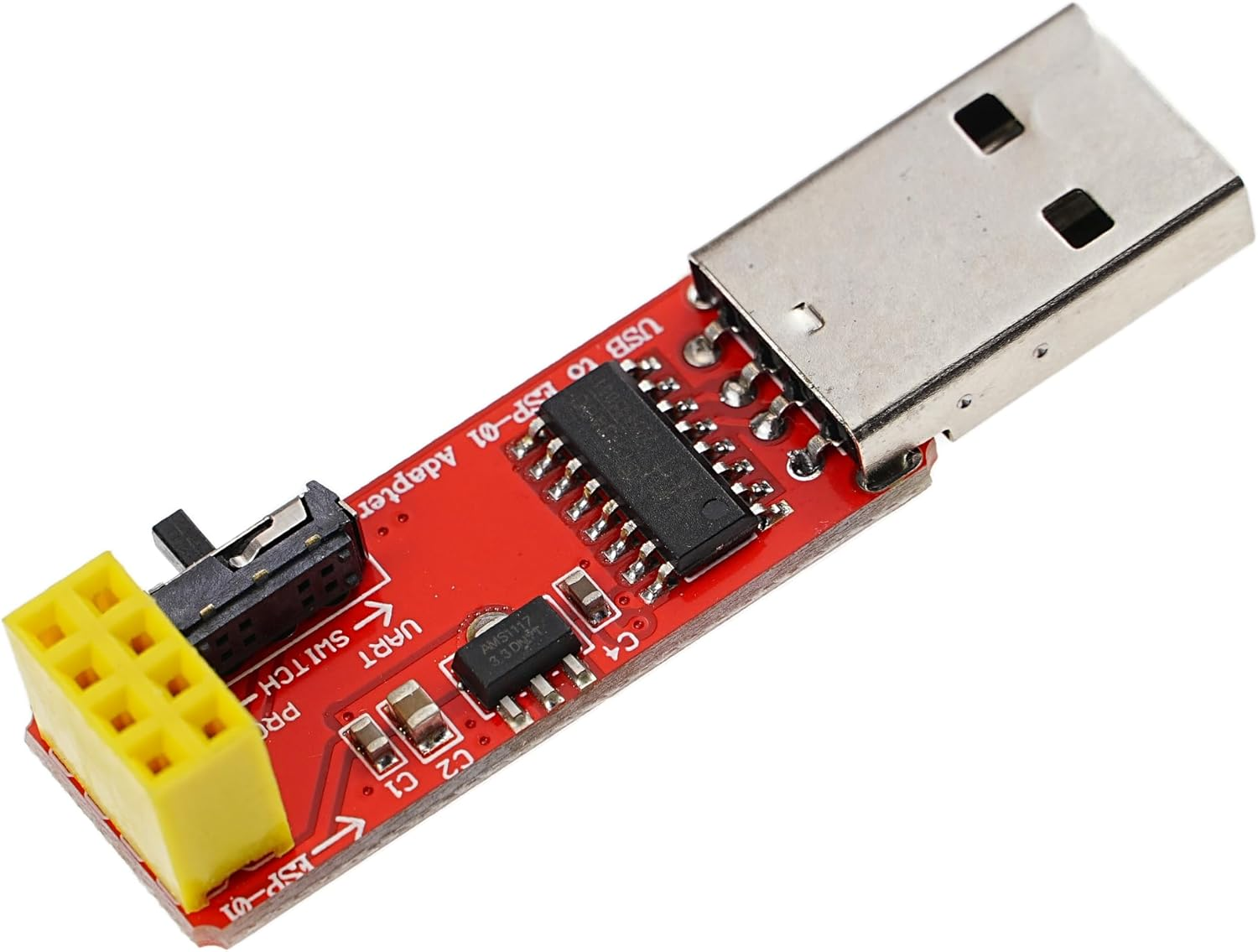 2Pcs USB to ESP-01 Adapter | ESP-01S Programmer ESP8266 Wireless Wifi Module Wifi CH340G UART PORG 4.5-5.5V 115200 Baud Rate image number 3