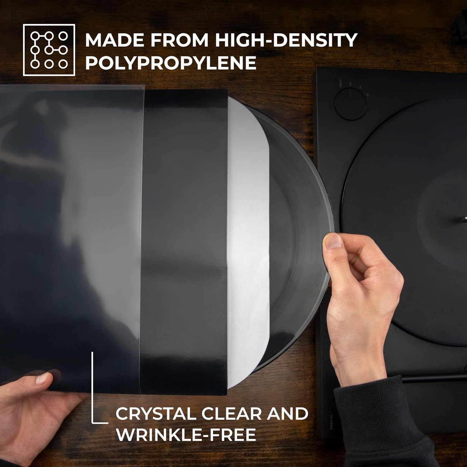 50X Vinyl Record Outer Sleeves, 12" LP - Crystal Clear, Not Cloudy, No Wrinkles! the Best Protection for Your Collection! image number 2