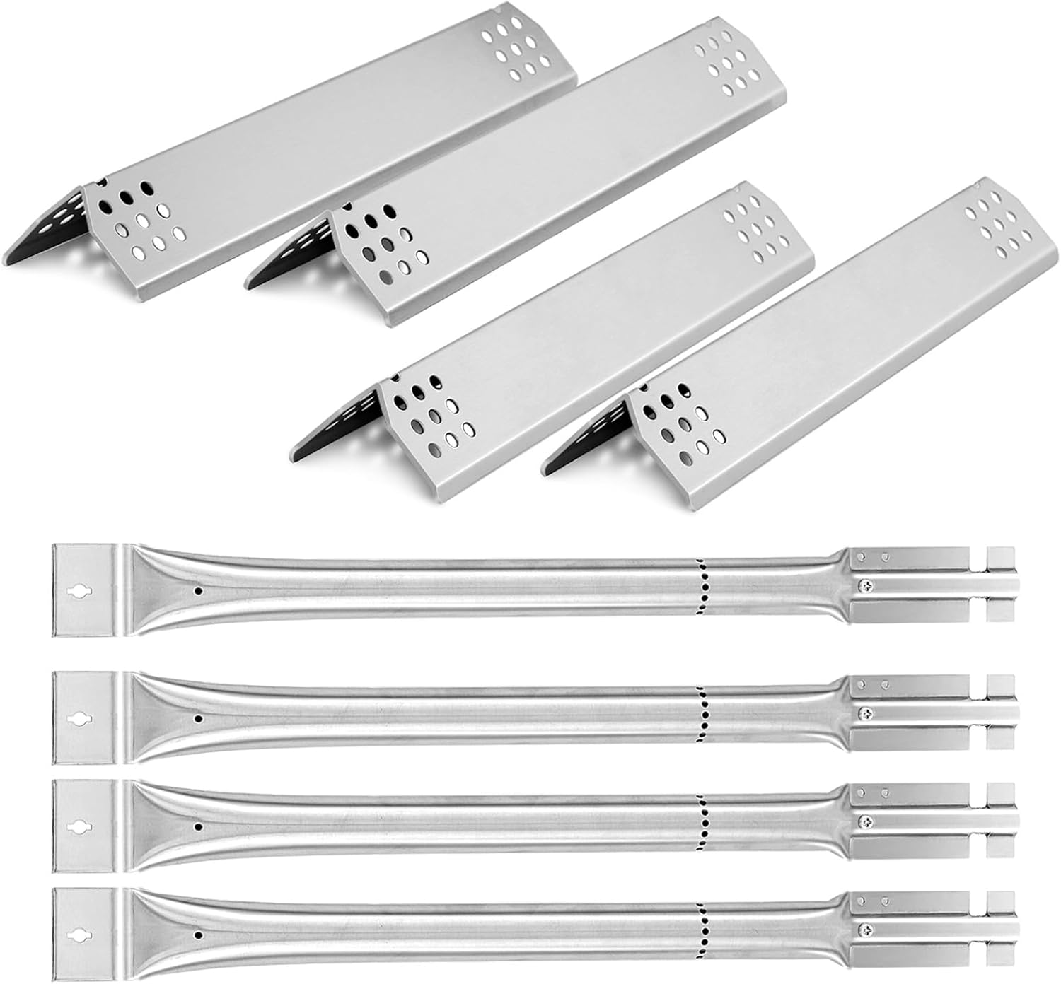 740-0780 Grill Parts Heat Plates Burners for Kitchenaid Grill Replacement Parts 740-0781 720-0745B Kitchenaid 4 Burner Grill Parts Stainless Steel Heat Shields Burner Tube Kits Heat Bar Parts image number 1