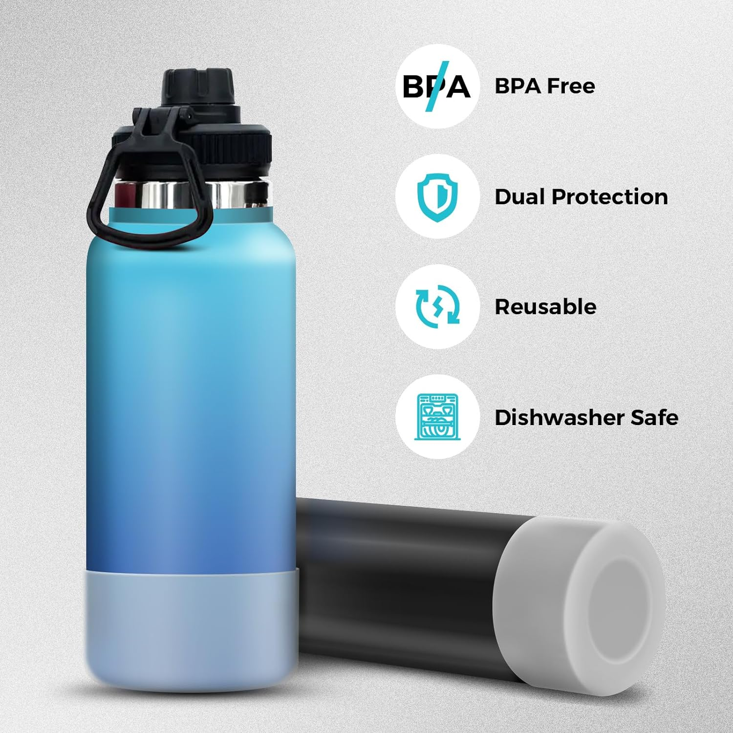 Protective Silicone Boot for Hydro Flask Water Bottles, Universal Anti-Slip Protective Sleeve for 12Oz - 40 Oz Water Bottles image number 2