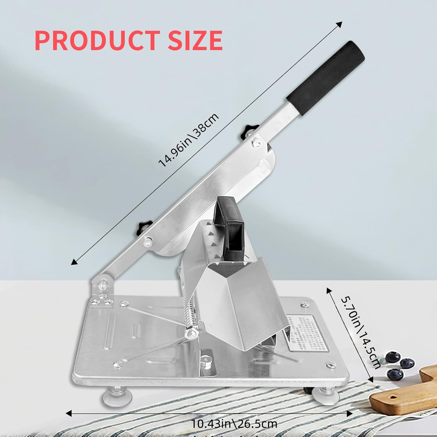 Manual Frozen Meat Slicer, Upgraded Stainless Steel Meat Cutter for Beef Mutton Bacon Home Food Slicing Machine for Hot Pot BBQ Sandwiches Pizza image number 1