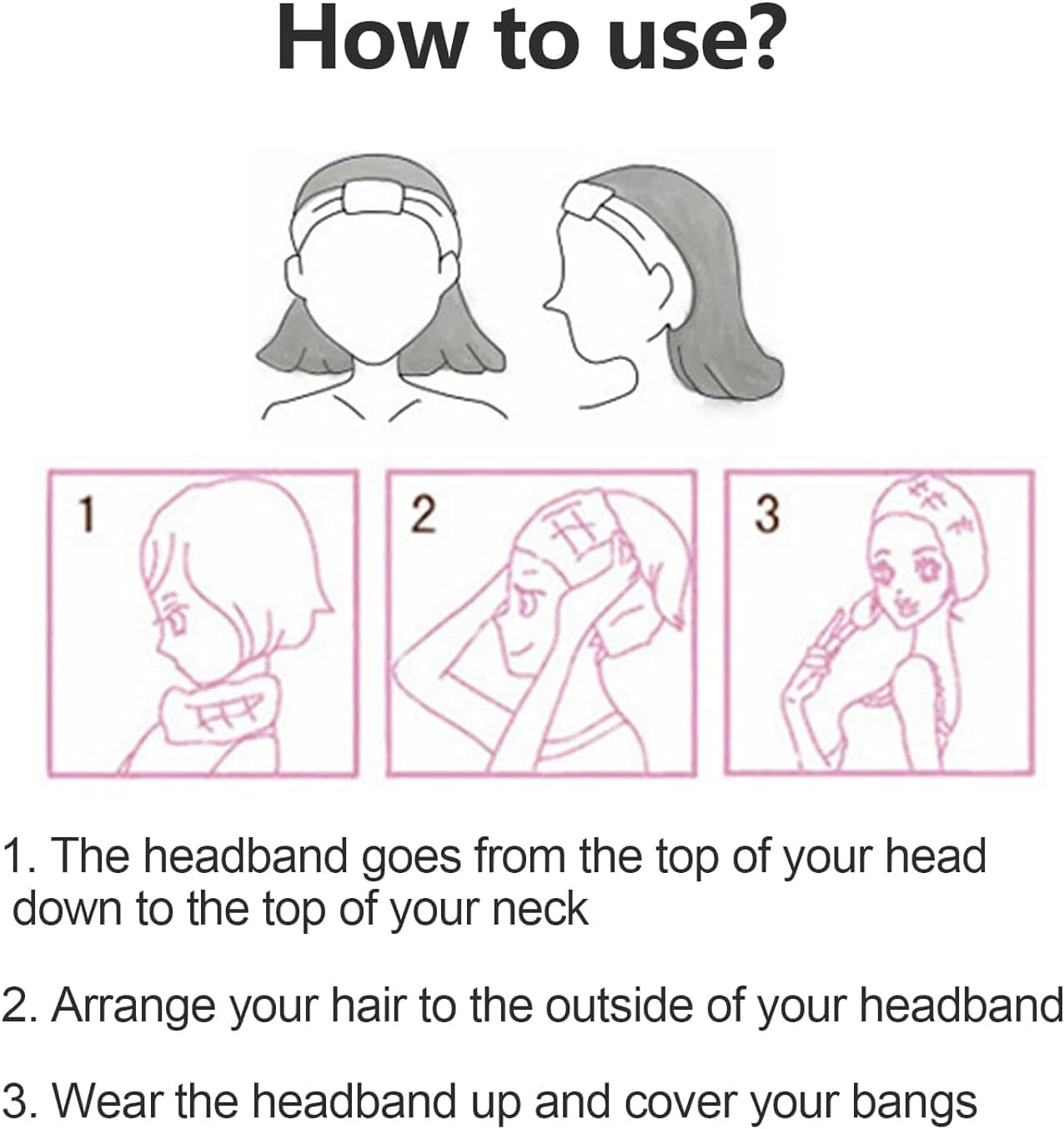 YUBBYSTU Wrist Bands Washing Face, Cosmetic Headband, Women'S Elastic Hair Bands for Skin Care, Elastic Headband, Dry Absorbent Wrist for Washing the Face image number 4