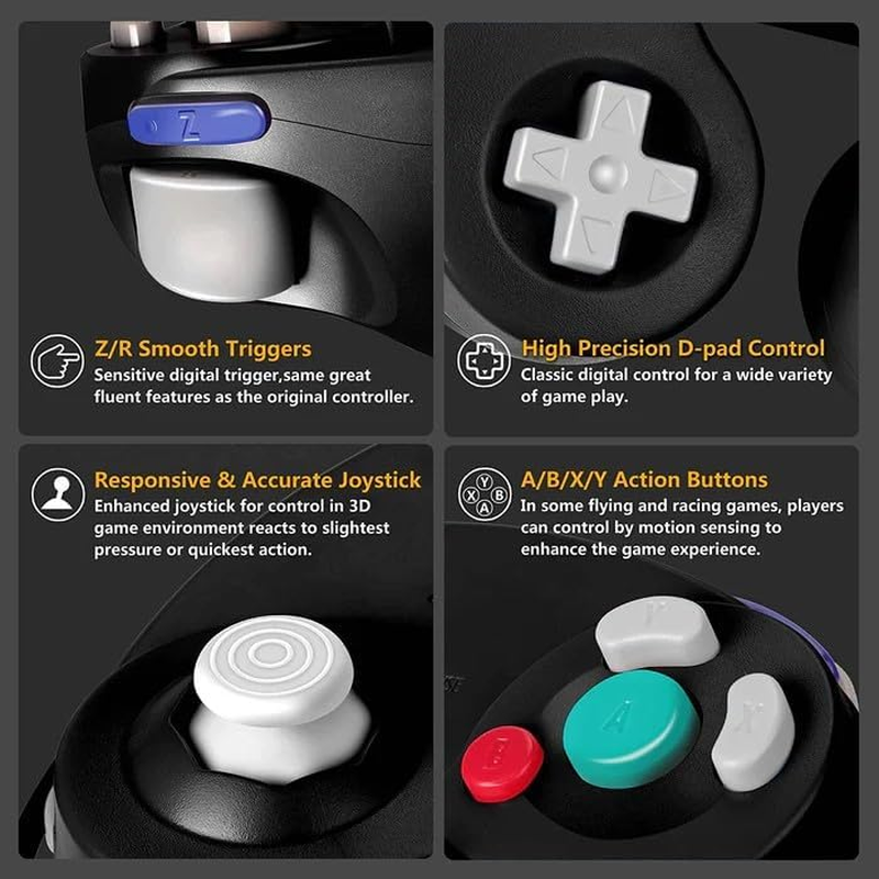 TAVICE Compatible Premium Dual Shock Gamecube Controller Gamepad Combatible for Nintendo Wii GC NGC image number 4