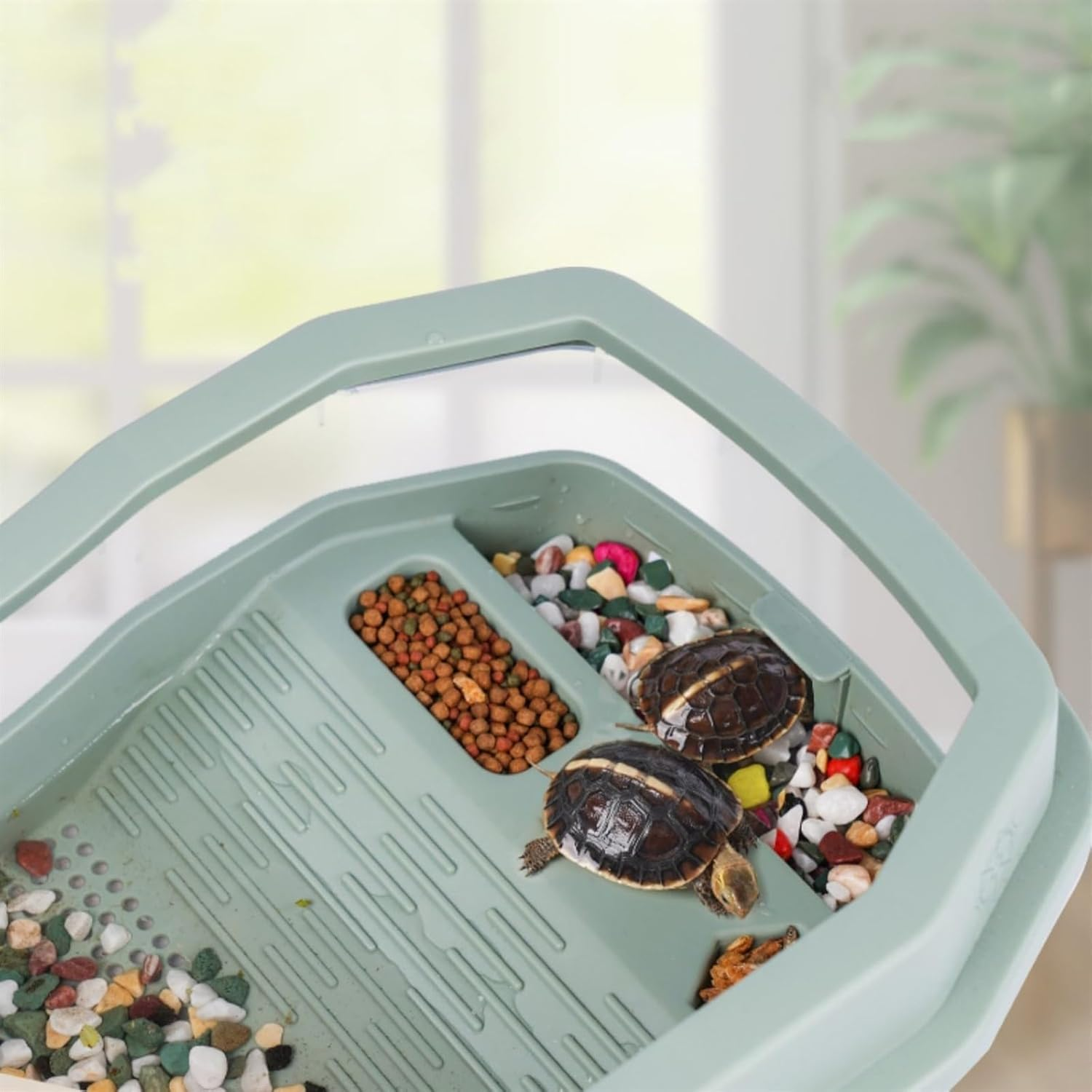 Aquariums Fish Tank Turtle Tank with Sun Deck Can Breed Aquatic Plants Small Fish Tank Turtle Box Large Home Pet Feeding to Prevent Escape Fish Bowl (Size : Small) image number 2