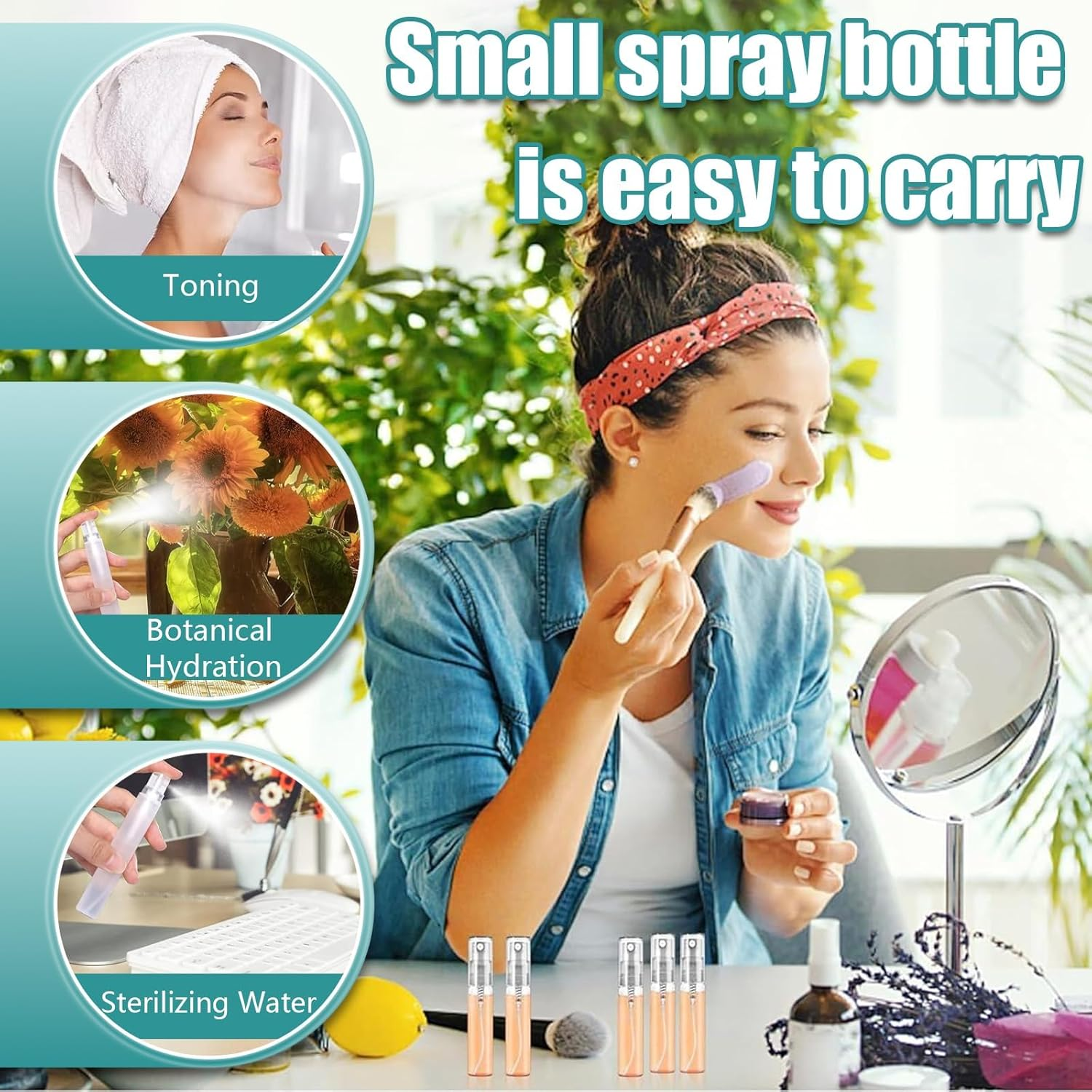 Mini Spray Bottle, 12 Pcs Mini Clear Perfume Bottle, 10Ml Refillable Fine Mist Spray Bottles for Liquid, Perfume, Makeup Tool, Travel image number 4