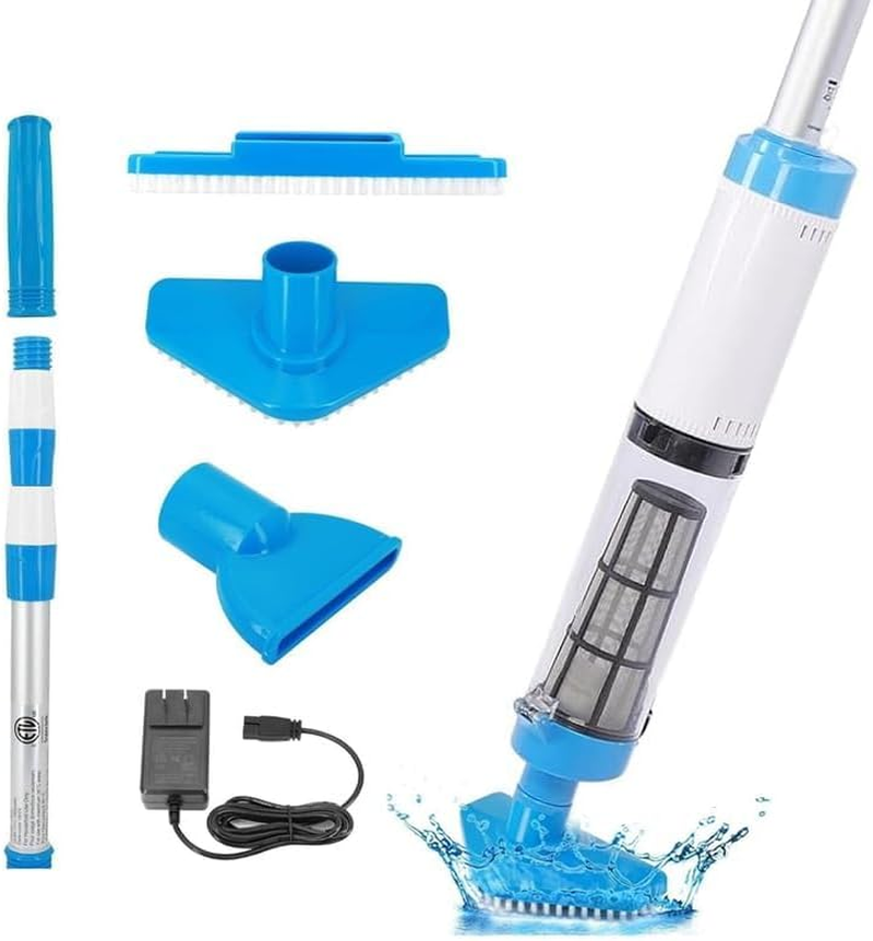 3-In-1 Cordless Rechargeable Powerful Motor Swimming Pool Vacuum Cleaner, Handheld Underwater Vacuum with Dual Filters, Lightweight for Easy Cleaning image number 6
