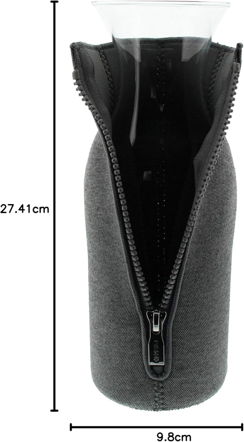 EVA SOLO Scandinavian Design Fridge Carafe 1 Litre Borrosilicate Glass Stainless Steel Silicone Dishwasher Safe 100% Drip Free &ndash; Dark Grey Wowen 1.0 L image number 2