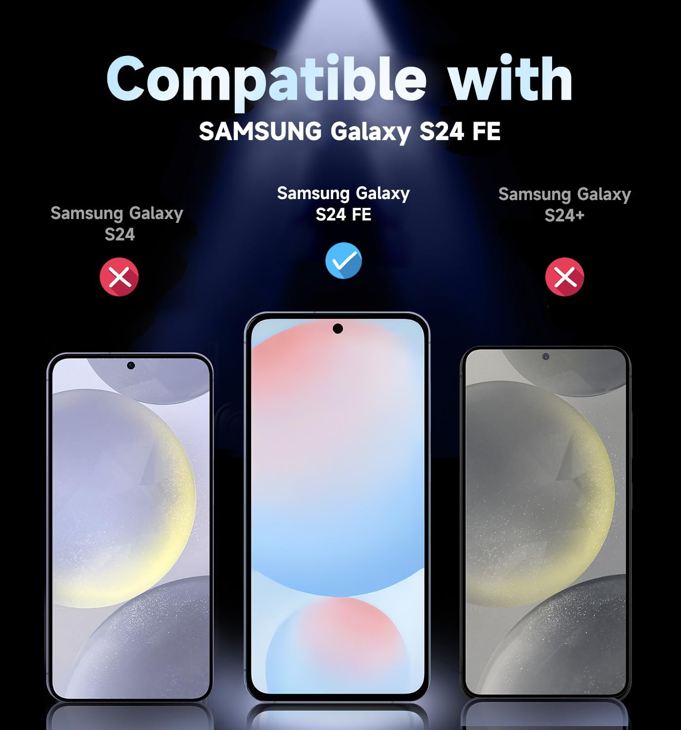 MAGIC JOHN 2 Pack for Samsung Galaxy S24 FE Tempered Glass Screen Protector, Auto Dust-Elimination Installation, Bubble Free, HD Clear, Easy Installation image number 3