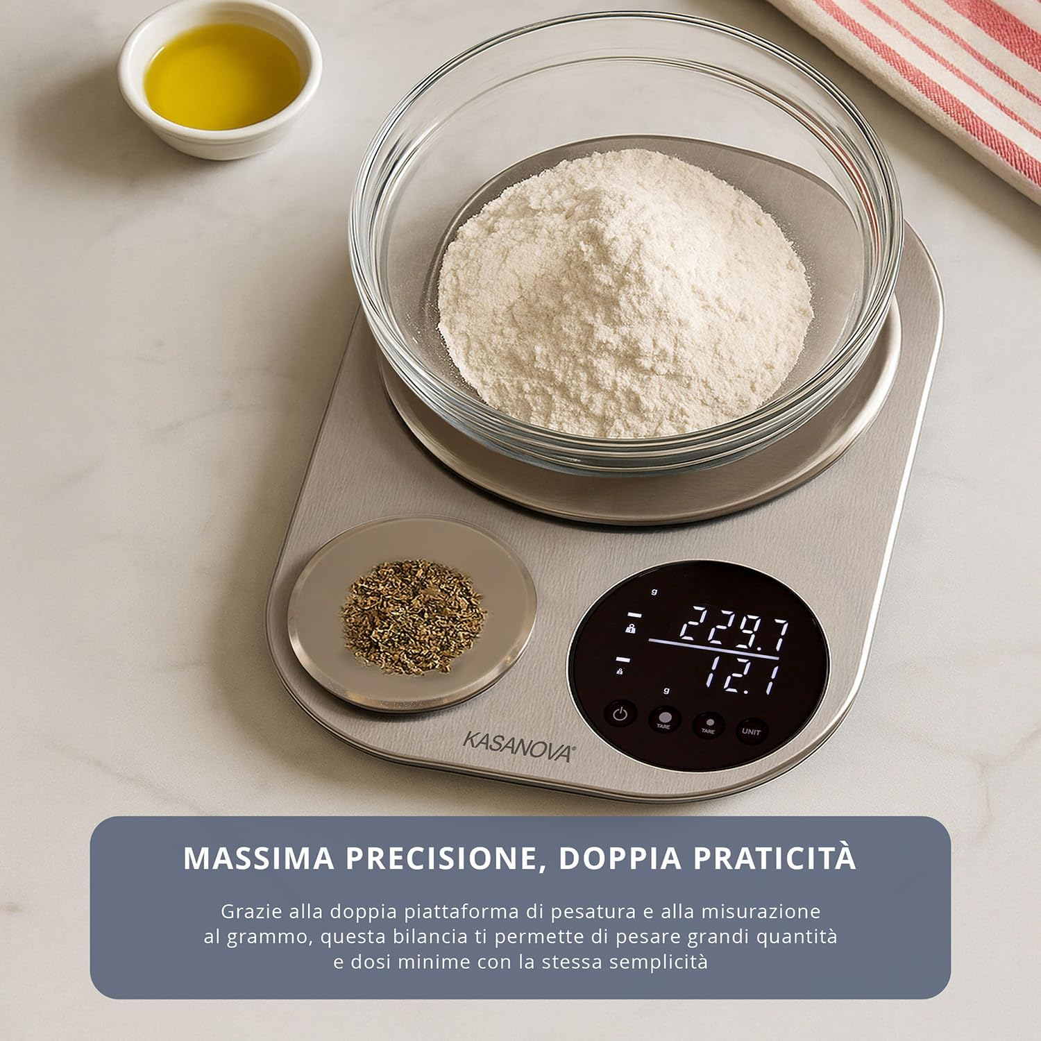 Kasanova Smartchef Digital Kitchen Scales Double Platform, Stainless Steel ABS Plastic Electronic Components