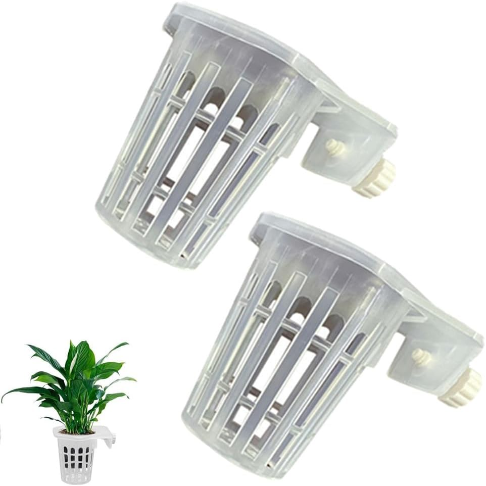 GYWHOOFT 2Pcs Aquarium Plant Holder,Hanging Aquarium Planter Cup， Hanging Aquarium Planter Cups with Hook, Aquarium Plant Baskets for Fish Tank Aquarium Hydroponics & Aquatic Plant （Hexagon） image number 3