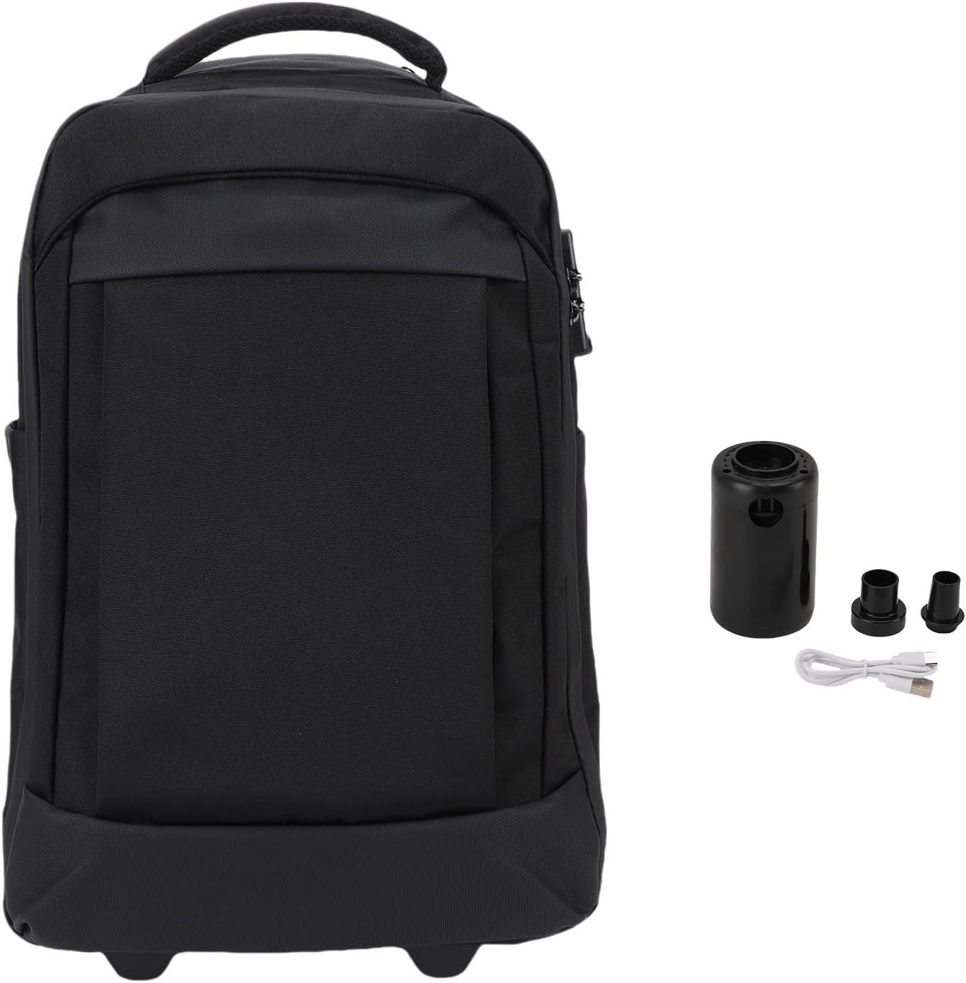 MENDUNER Rolling Backpack, Carry on Luggage Business Bag, Overnight College .Water Proof Wheeled Laptop Backpack, Computer Bag Trolley Suitcase for Men Women Adults to Travel - Black image number 3