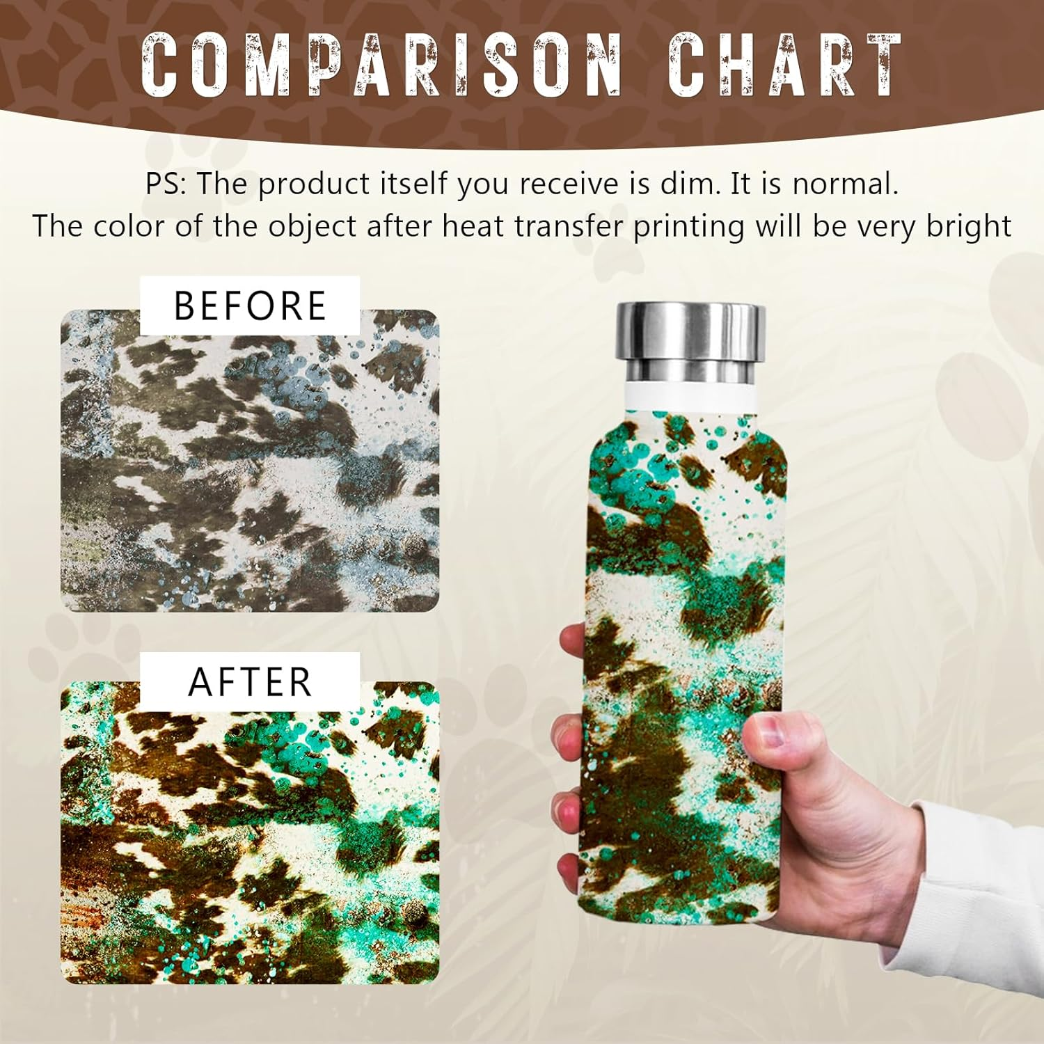 Tintnut Cowhide Sublimation Ink Transfer Sheets - 10 Sheets 12"X10", Cow Print Sublimation Transfer Paper Bundle for DIY Mugs, Tumblers, Key Chain, T-Shirts image number 3