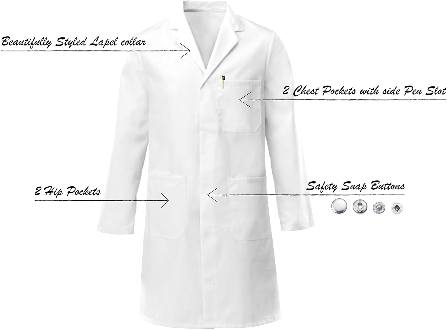 Professional Girls and Boys Doctor White Lab Coat for Children Lightweight, Halloween Scientist Children Fancy Dress Doctor Lab Costume Suitable for (AGE 12-14) image number 1